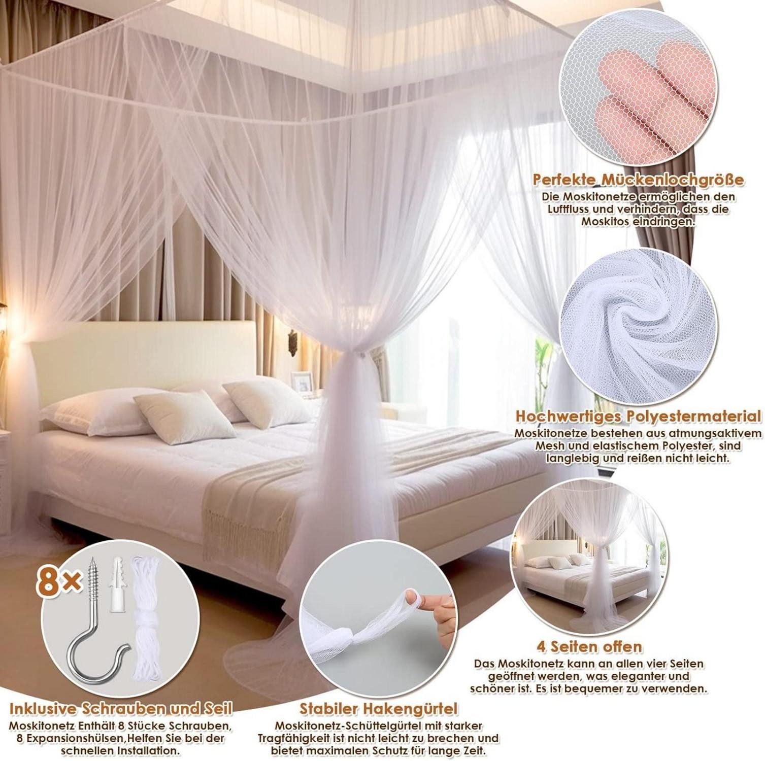 LuxusKollektion Moskitonetz Moskitonetz Doppelbett Einzelbett 1.9m günstig online kaufen