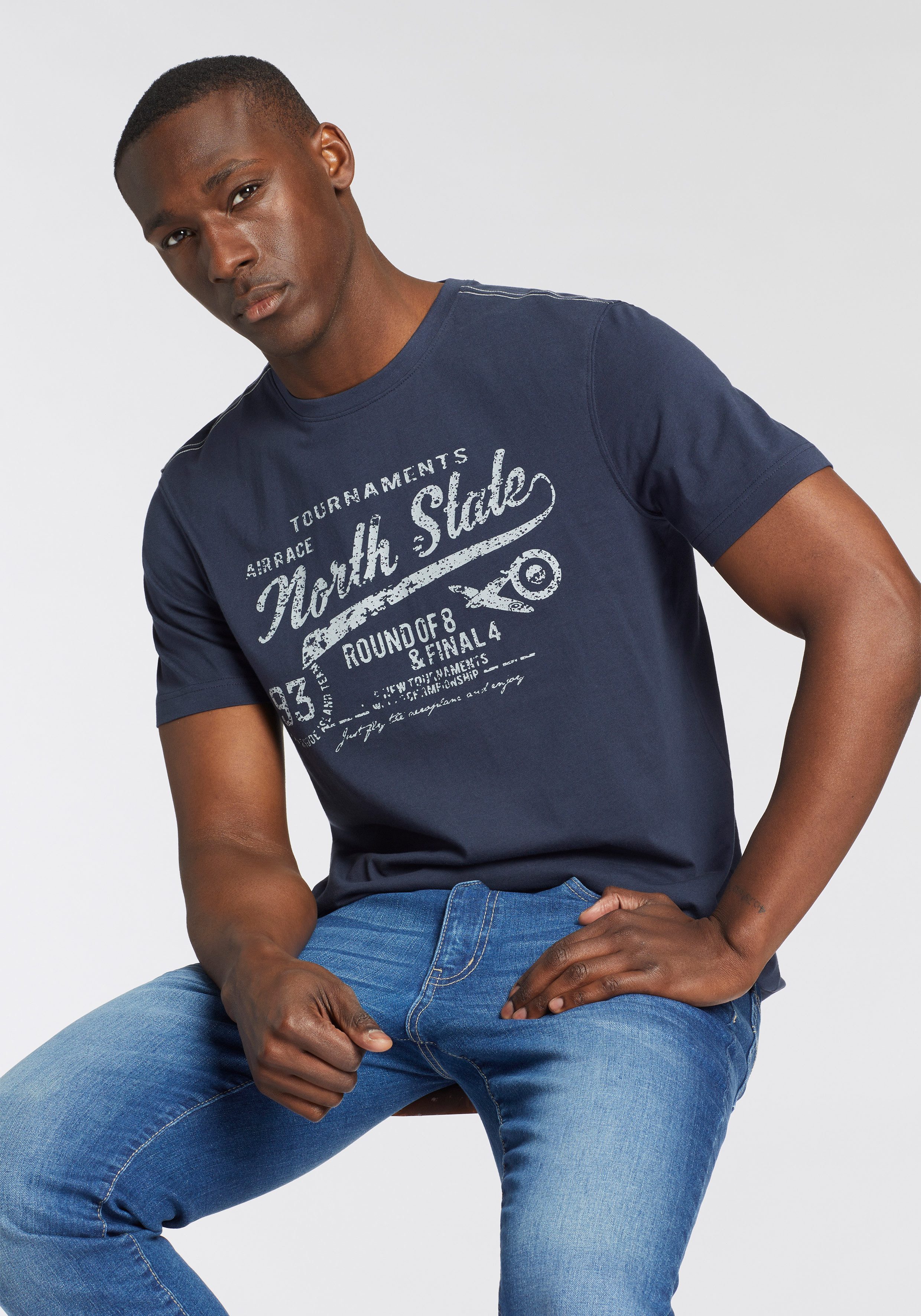 Man's World T-Shirt Kurzarm, bedruckt, Rundhalsausschnitt, aus Single Jersey