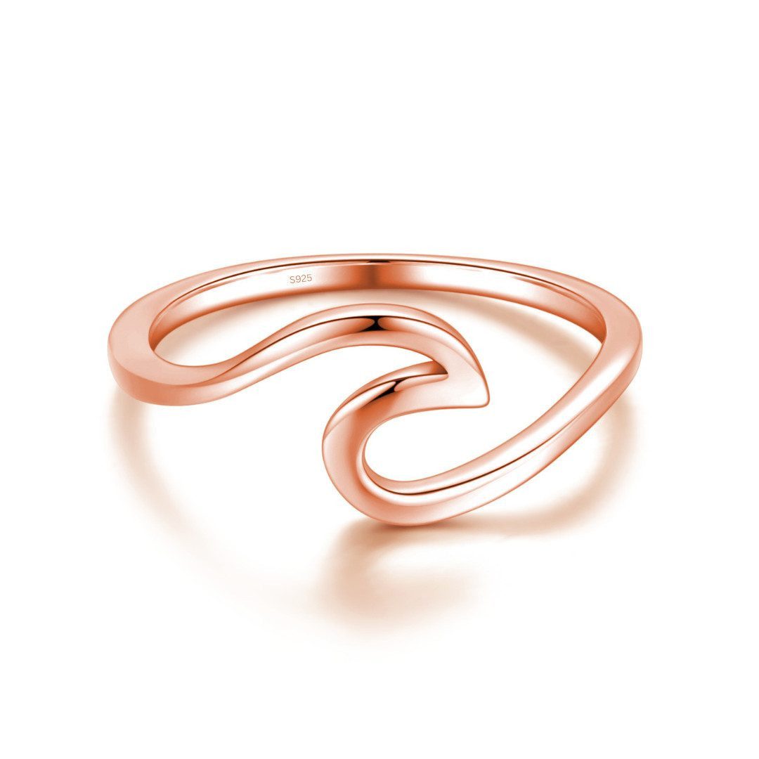 Lisandra Scott Fingerring WAVE Ring aus 925 Sterling Silber Welle Minimalistisch Wellenring, Zeitlos & filigran – Inspiriert von der Natur