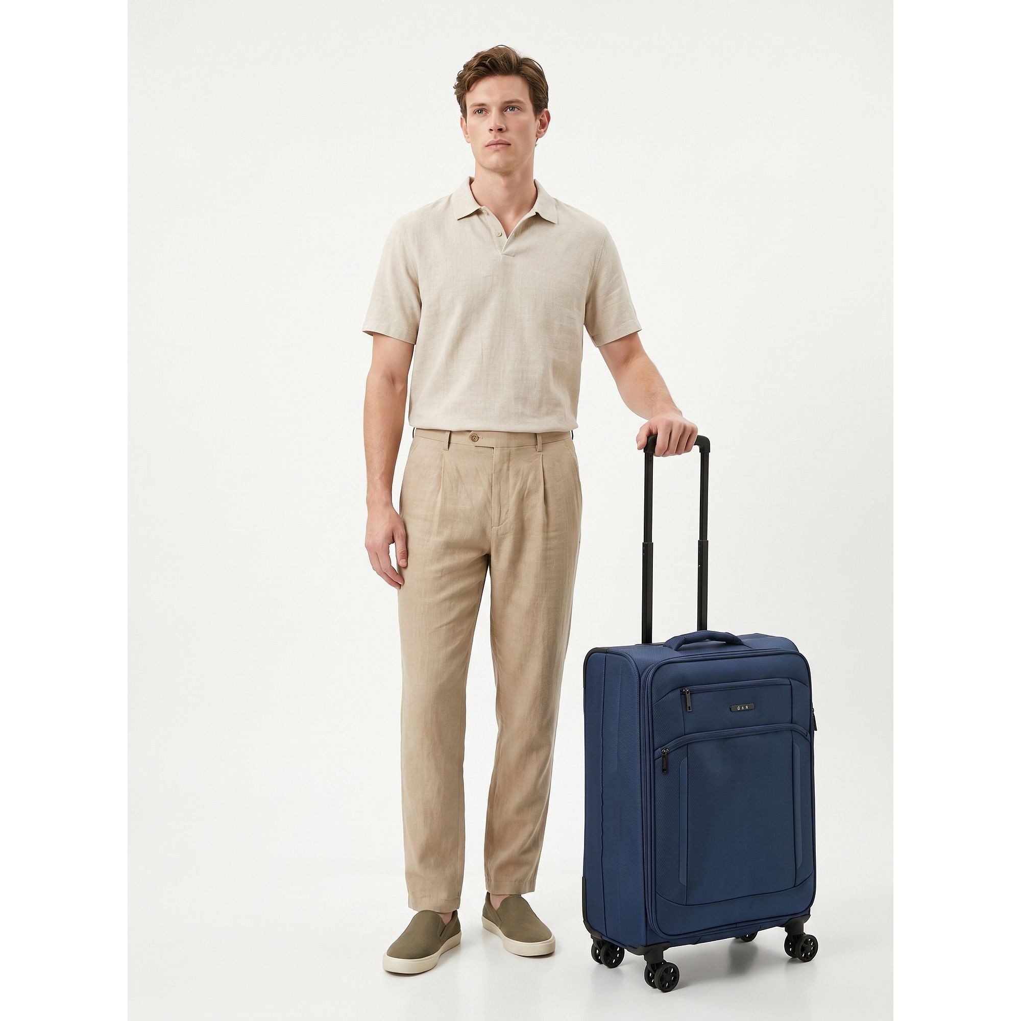 D&N Weichgepäck-Trolley Travel Line 9804, 4 Rollen, Polyester
