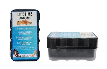 Lifetime Reinigungsschwamm 2x SCHUHPOLIER-SCHWAMM Neutral mit Behälter selbstglänzender 62, farblos Glanz Schuhputzschwamm Schuhschwamm Schuhpflege