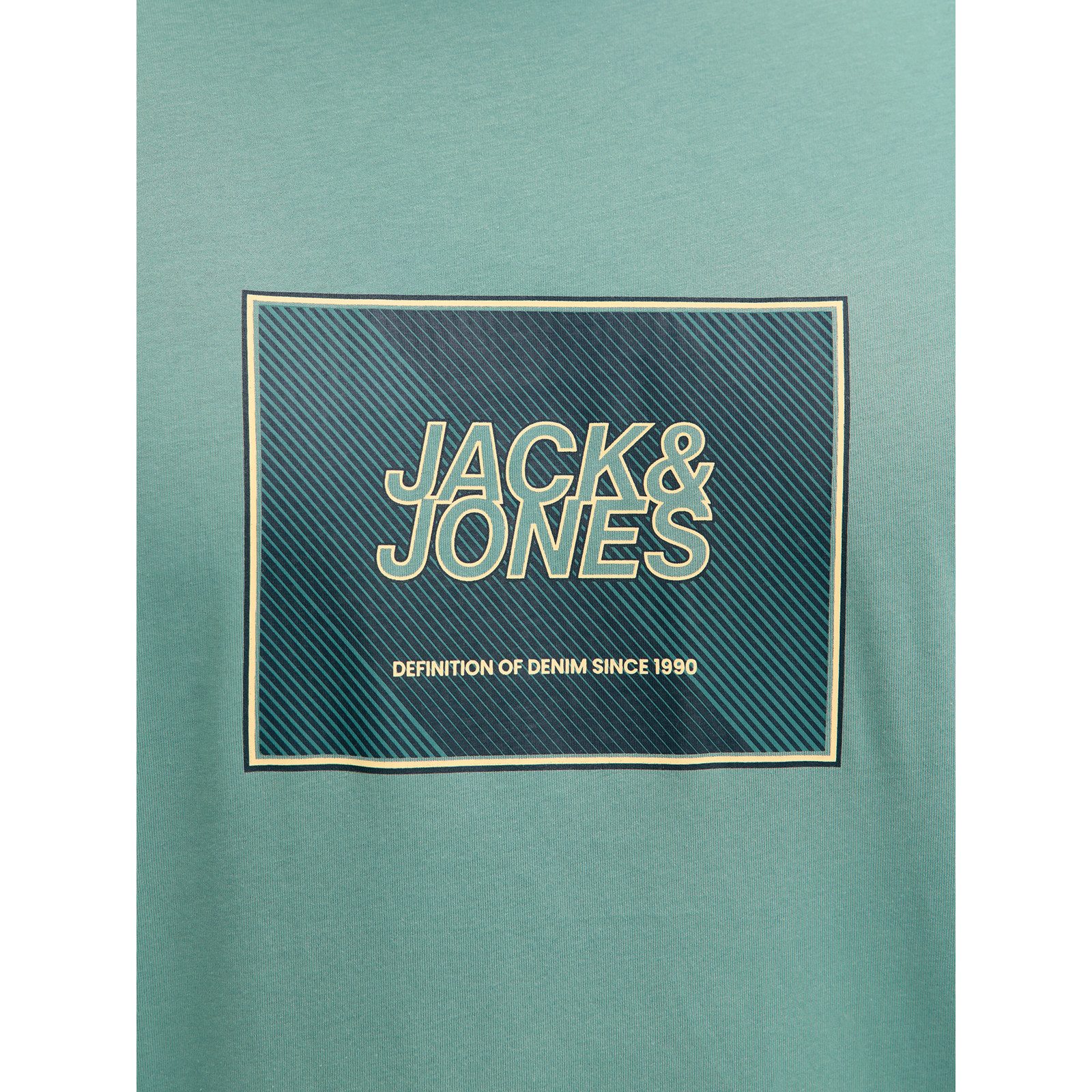 Jack & Jones Rundhalsshirt Jack&Jones Übergrößen T-Shirt blaugrün JJRAIN Print