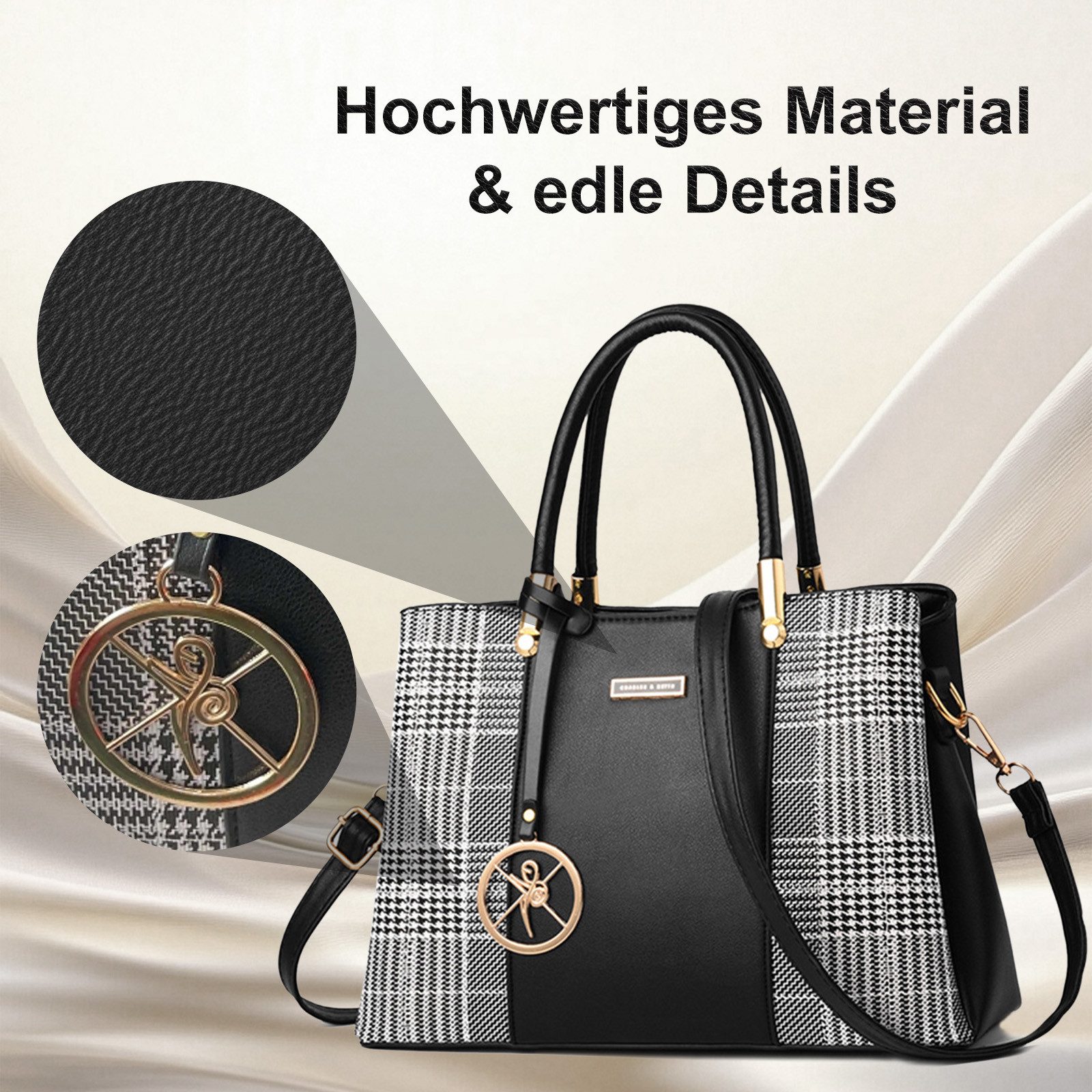 OKWISH Henkeltasche Umhängetasche Freizeittasche Tragetasche Aktentasche (Schultertasche Arbeitstasche Messenger-Tasche Top Griff Schultergurt, Unitasche, Bürotasche, Kunstleder), für Frauen Arbeit Business Schule Büro Reisen usw