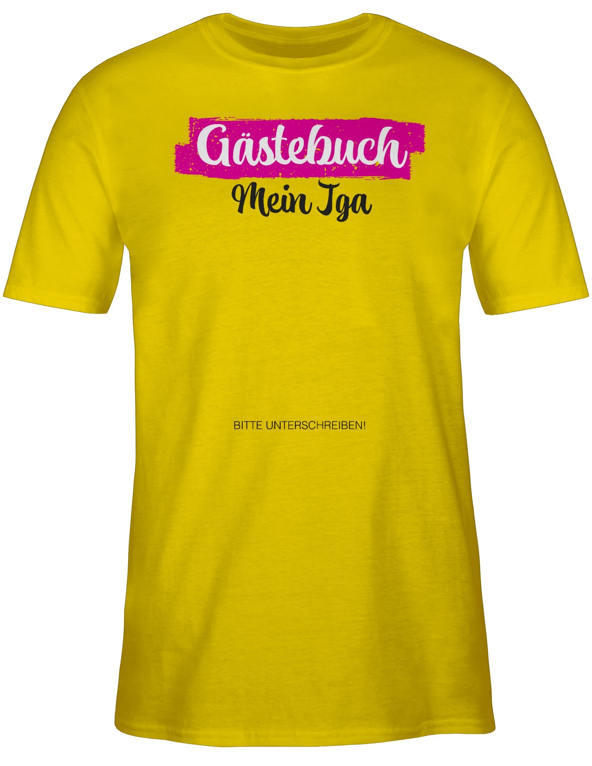 Unterschreiben T-Shirt Gästebuch Männer Shirtracer 03 Gästeliste I Gelb JGA JGA