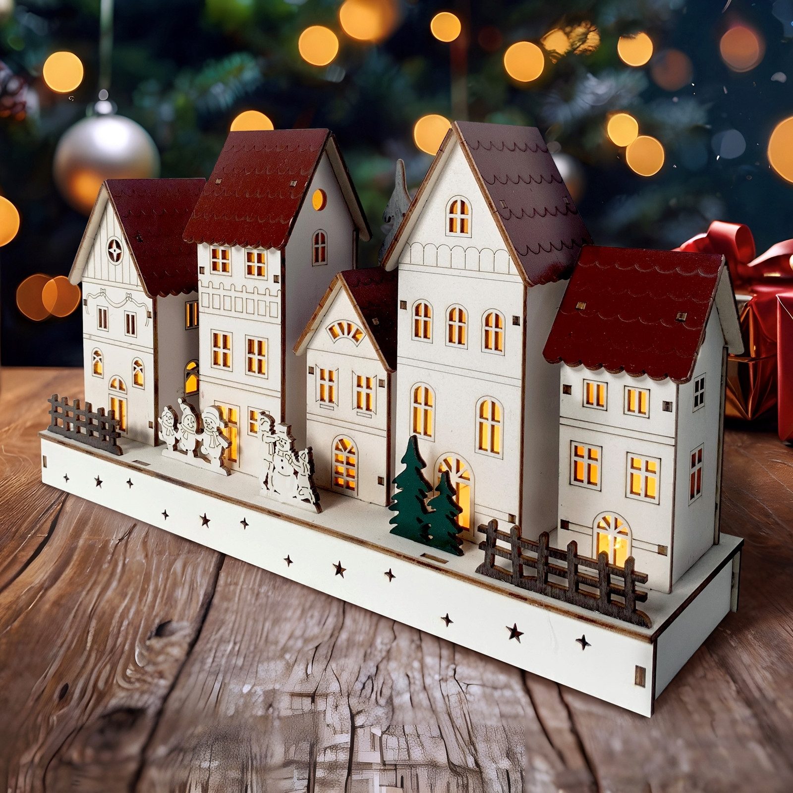 HTI-Living Weihnachtsszene LED Weihnachtsdeko Winterstraße, Leuchtdeko batt günstig online kaufen