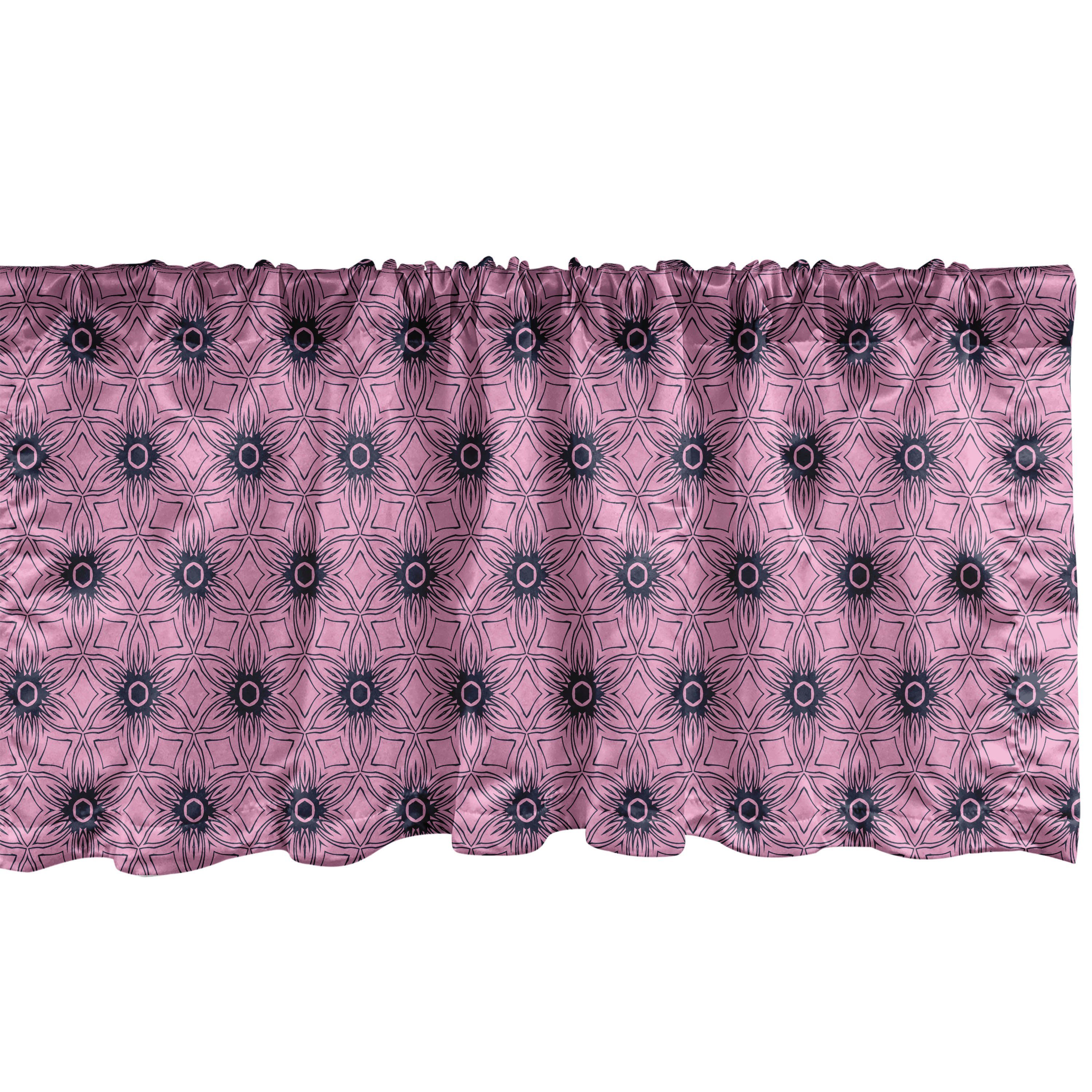 Scheibengardine Vorhang Volant für Küche Schlafzimmer Dekor mit Stangentasche, Abakuhaus, Microfaser, Abstrakt Dreamy Blumenverzierung