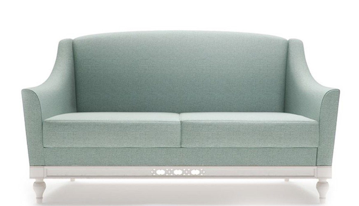 Casa Padrino 2-Sitzer Luxus Jugendstil 2er Sofa Mintgrün / Weiß 152 x 90 x H. 96 cm - Luxus Qualität