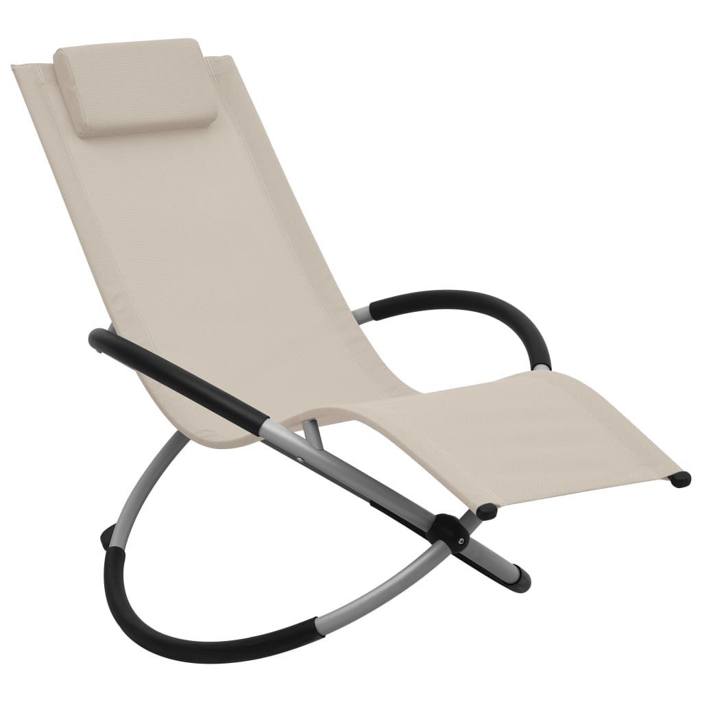 vidaXL Gartenliege Kinder-Sonnenliege Stahl Creme, 1 St.