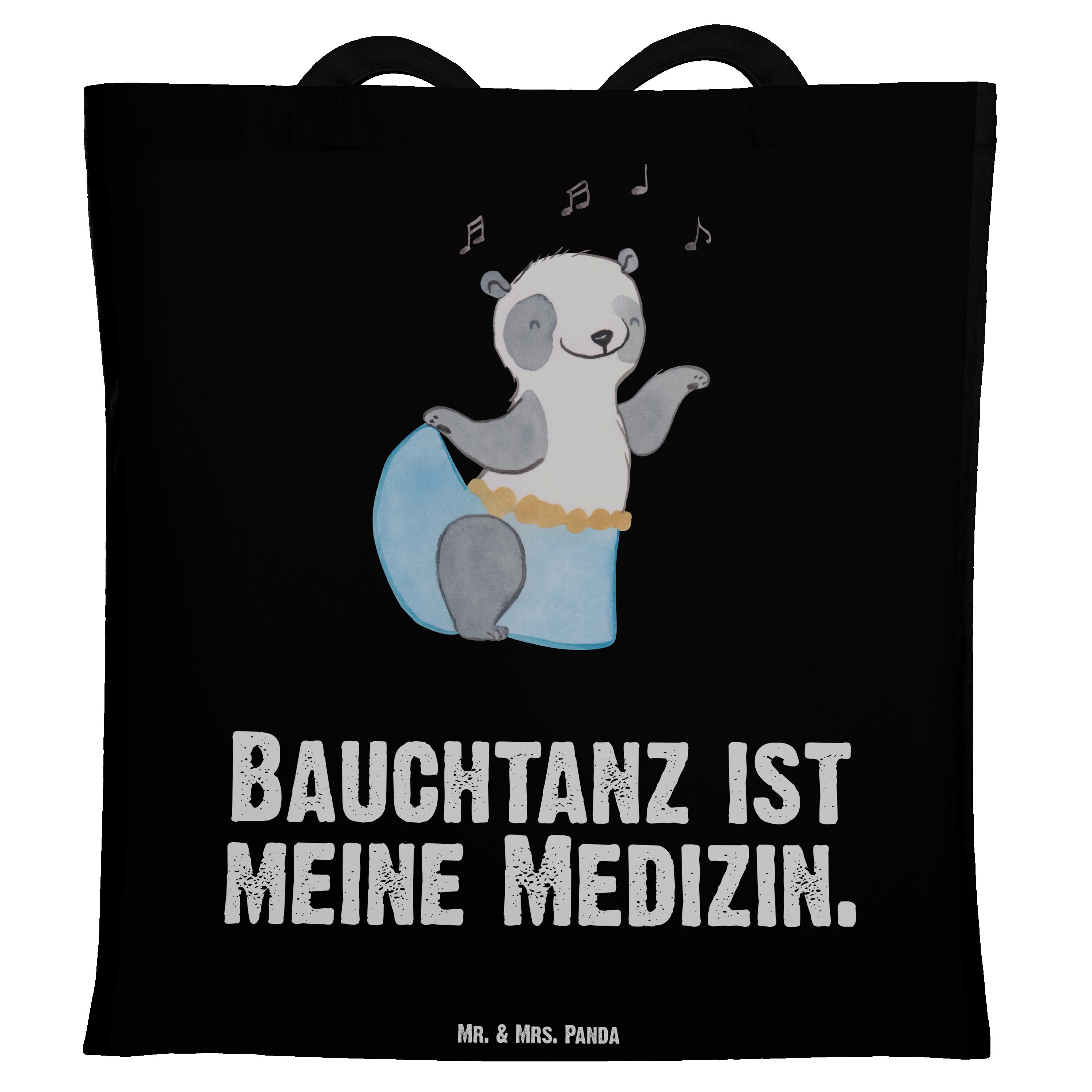 Mr. & Mrs. Panda Tragetasche Panda Bauchtanz Medizin - Schwarz - Geschenk, Auszeichnung, orientali (1-tlg)
