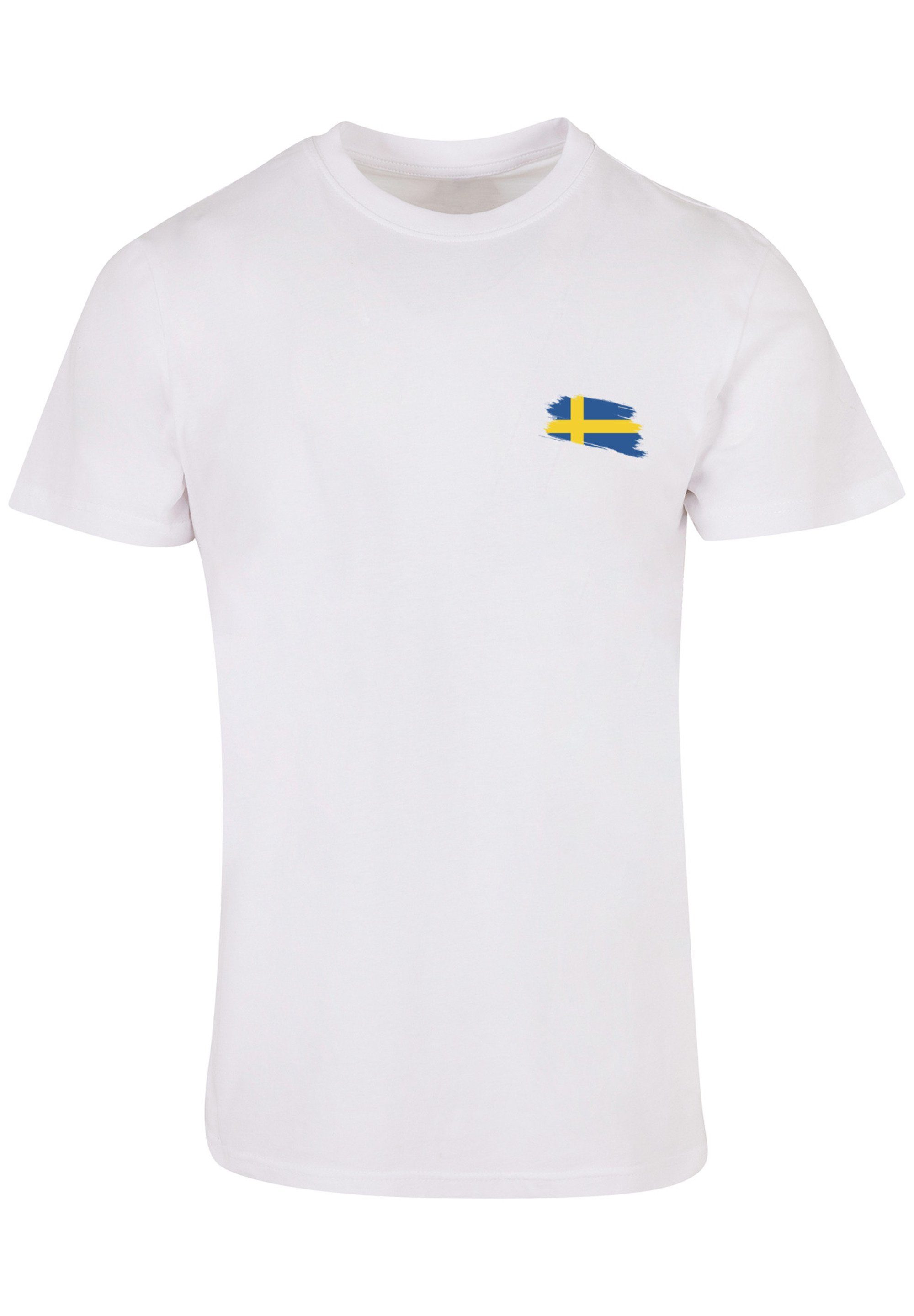 weiß Flagge F4NT4STIC Sweden Print T-Shirt Schweden