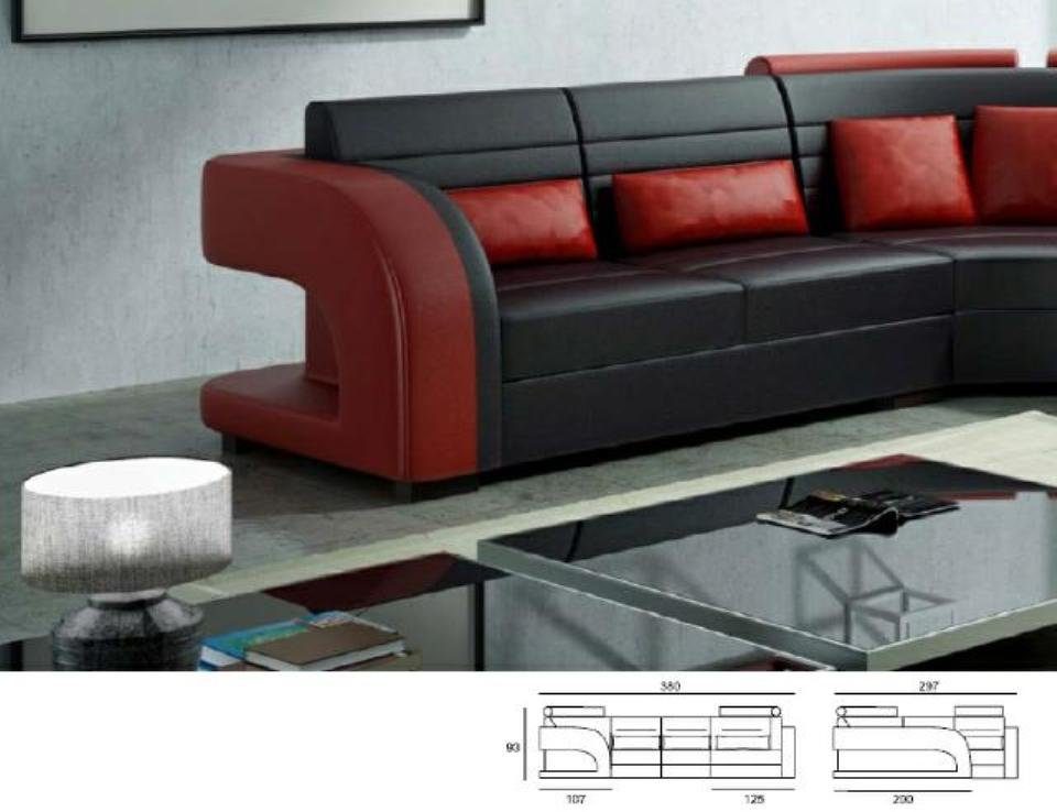 LEDERSOFA JVmoebel SOFA COUCH Ecksofa, ECKCOUCH U Form WOHNLANDSCHAFT POLSTERECKE