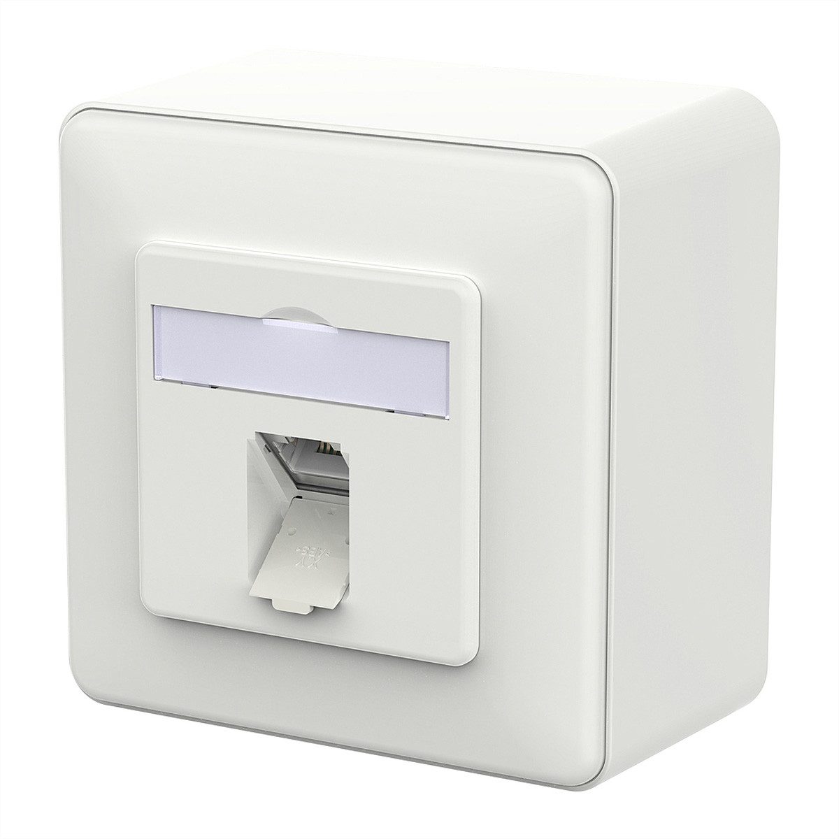 Metz Connect E-DAT C6A IDC Dose, 1 Port Netzwerk-Panel (bestückt, 1 Ports, AP, verkehrsweiß, 130D370027-I)