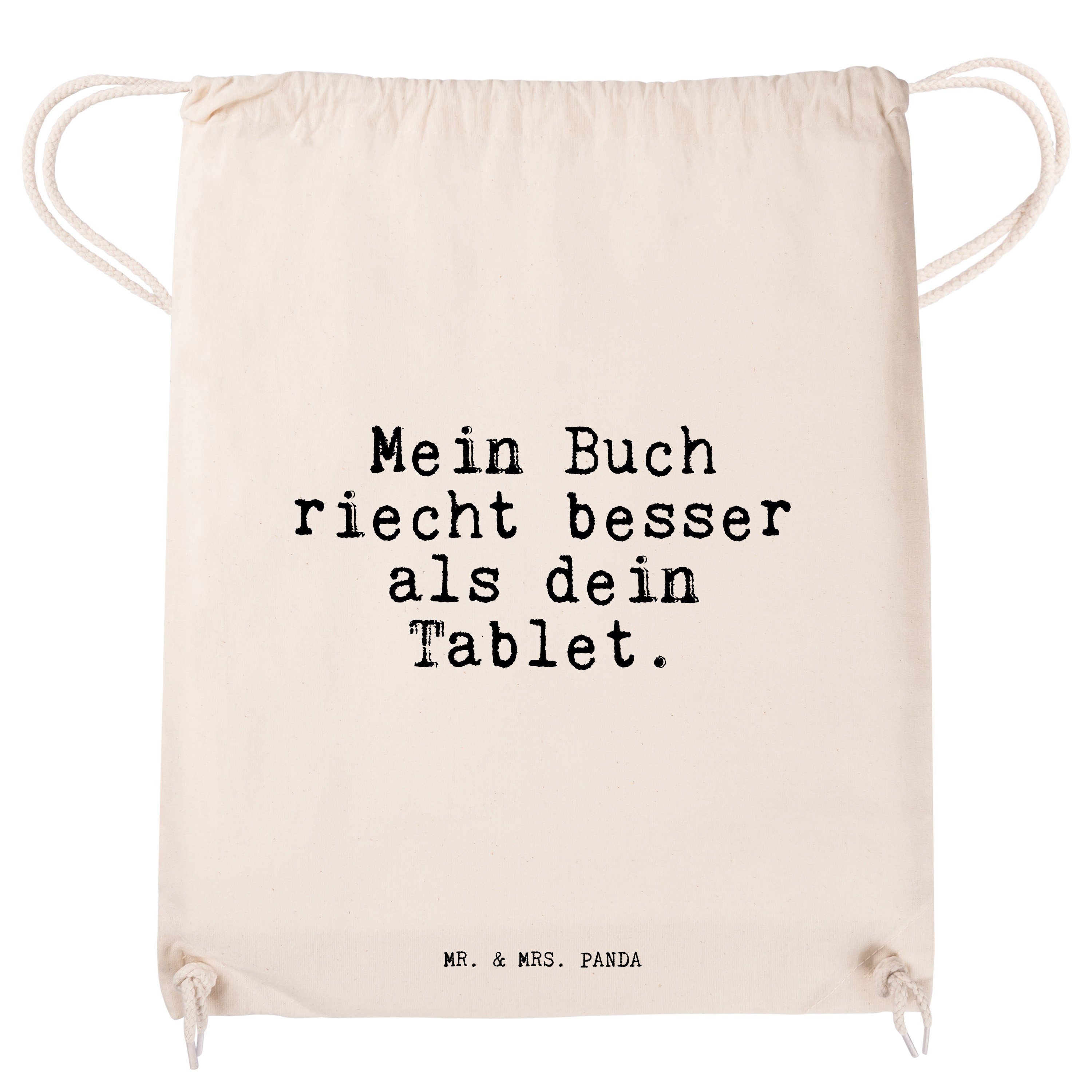Bücherwurm, Mein - Buch Panda (1-tlg) Mr. Tasc riecht Geschenk, besser... Sporttasche & Mrs. - Transparent