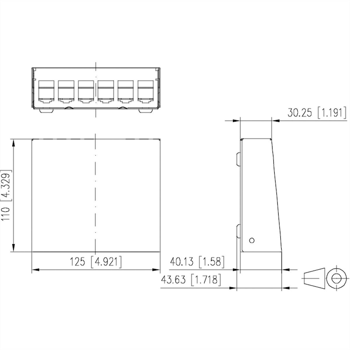 Metz Connect Modul AP-Gehäuse 6 Port reinweiß RAL9010 Netzwerk-Panel (130861-0602-E)