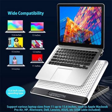 Bifurcation Notebook-Kühler Laptop-Kühler, 11–17 Zoll Kühlpad, 2 USB-Anschlüsse, Kühlkörper, Hervorragende Kühlleistung 6 Höhen verstellbar