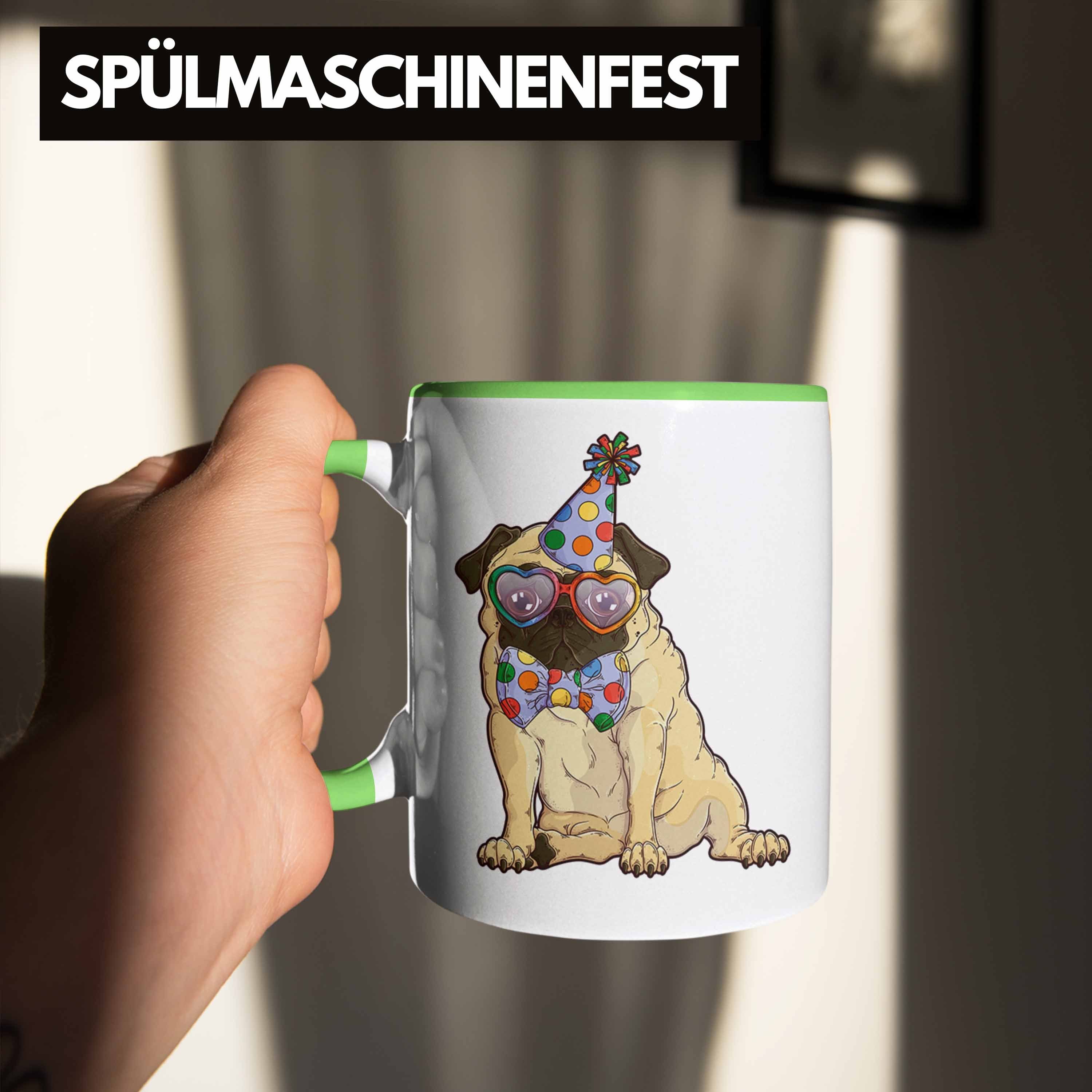 Hunde Trendation Geschenkidee Rasse - Mama Lustig Mops-Besitzer Grün Mops Trendation Tasse Mops Geschenk Tasse