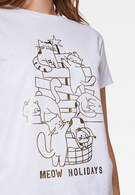 Mavi T-Shirt MEOW HOLIDAYS T-SHIRT T-Shirt mit Katzenprint
