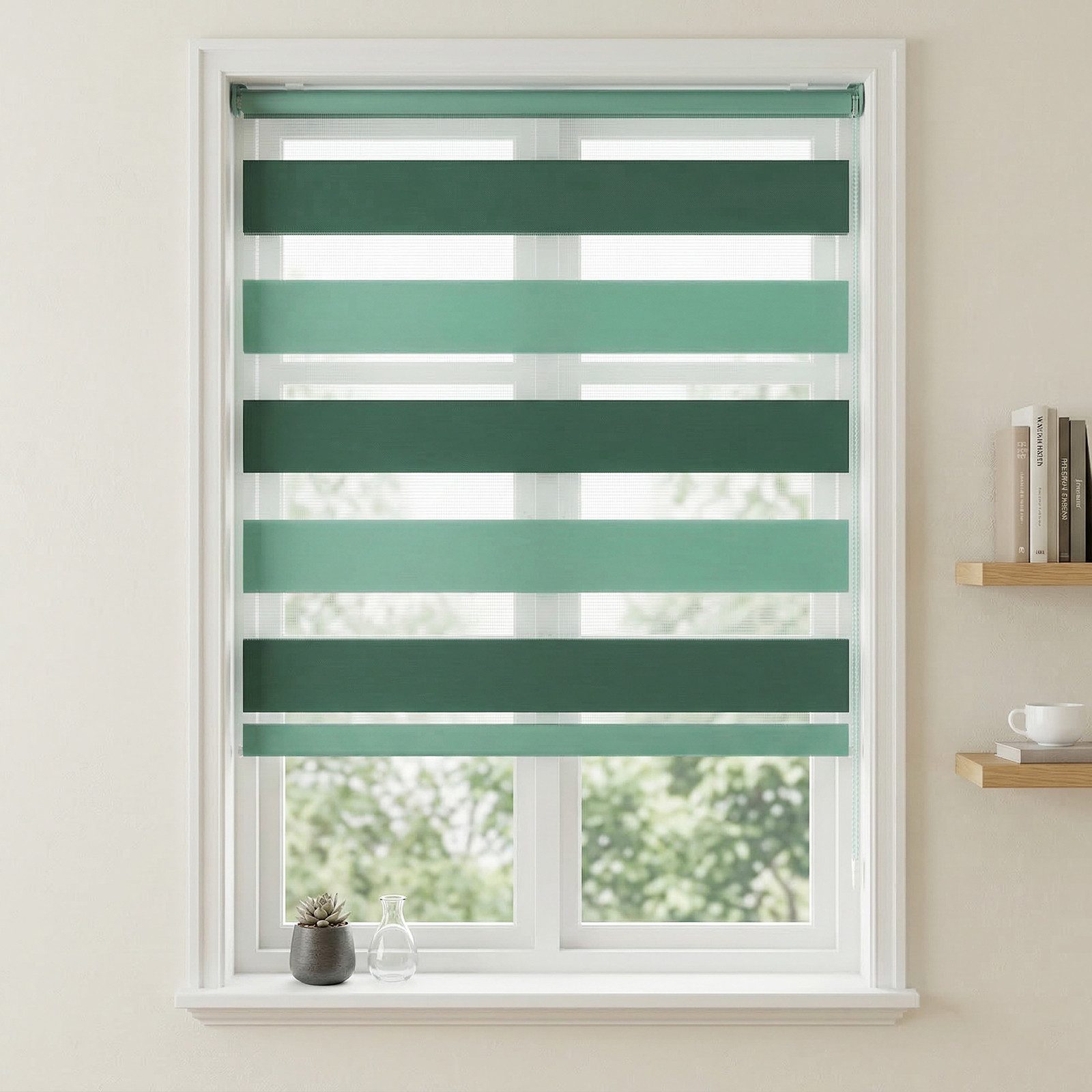 Doppelrollo Duo Rollo Klemmfix ohne Bohren für Fenster Rollos Jalousie Faltrollo, Sekey, freihängend, Klemmträger
