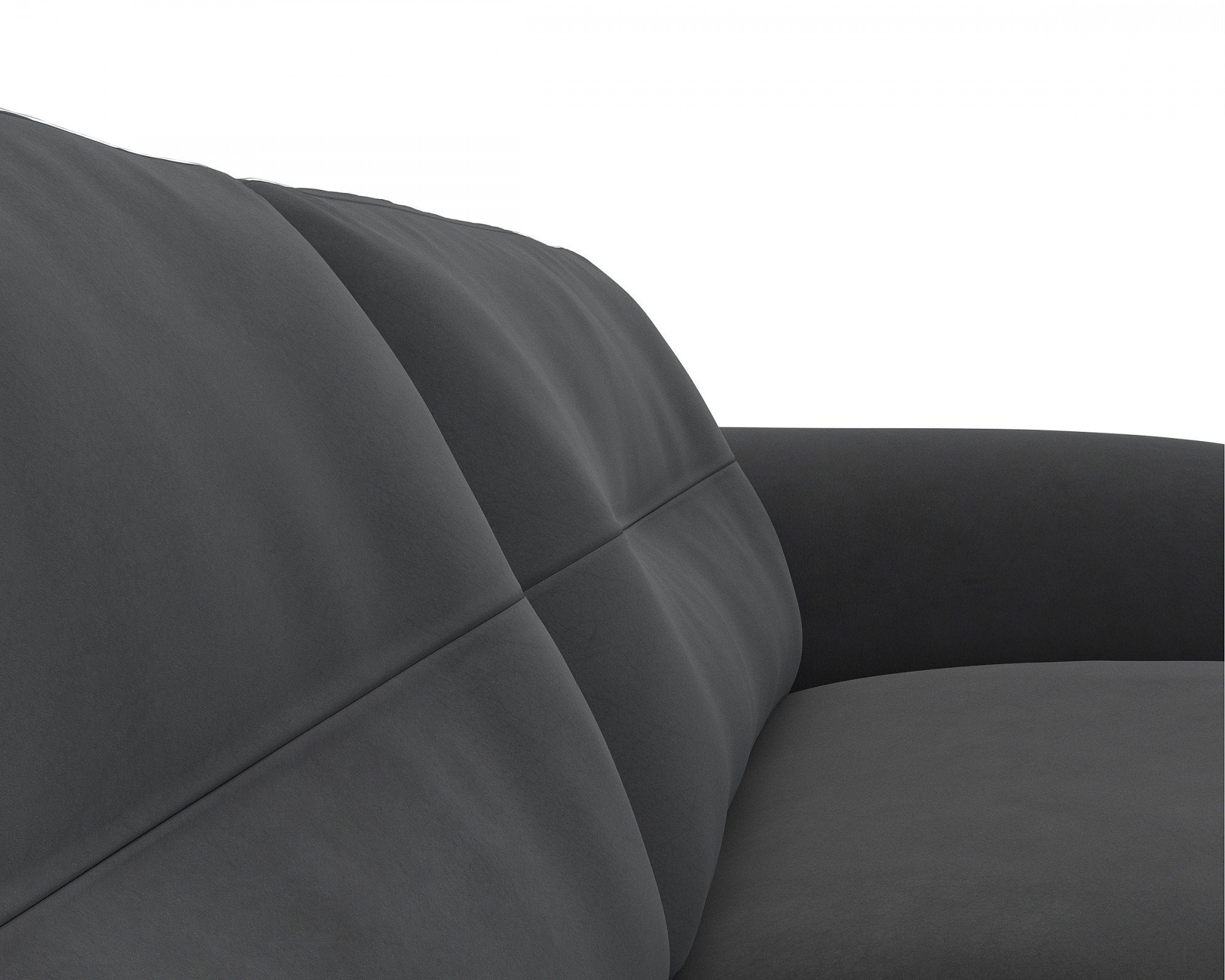 Fuß Federkern, FLEXLUX schwarz Glow, & Arml. 3-Sitzer Kaltschaum Walnuss, Premium-Sitz: