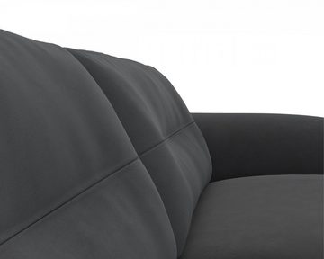 FLEXLUX 3-Sitzer Glow, Premium-Sitz: Kaltschaum & Federkern, Arml. Walnuss, Fuß schwarz