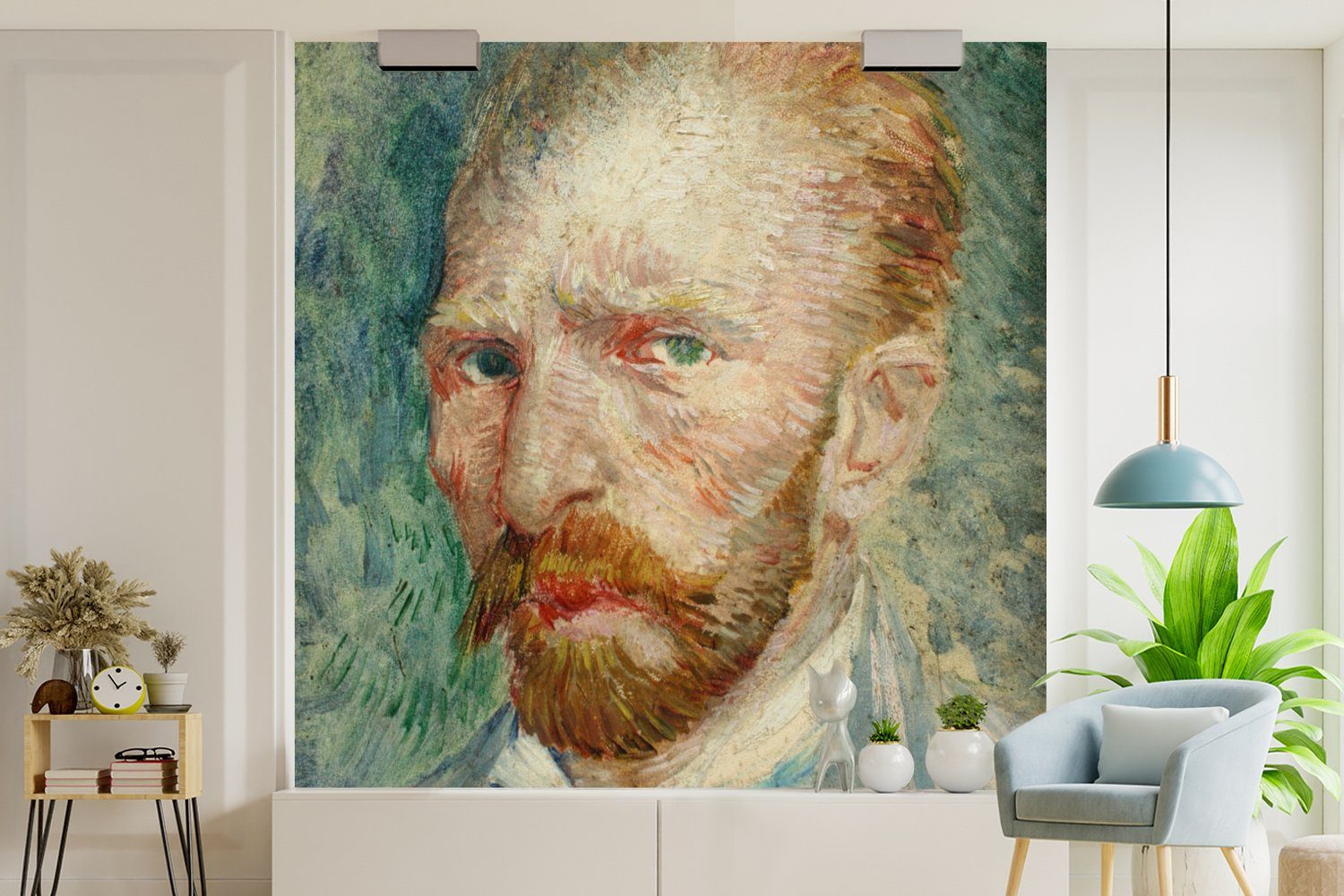 (4 Vincent Fototapete St), Matt, Fototapete Küche, - für Selbstporträt Vliestapete MuchoWow Wohnzimmer Gogh, bedruckt, Schlafzimmer van
