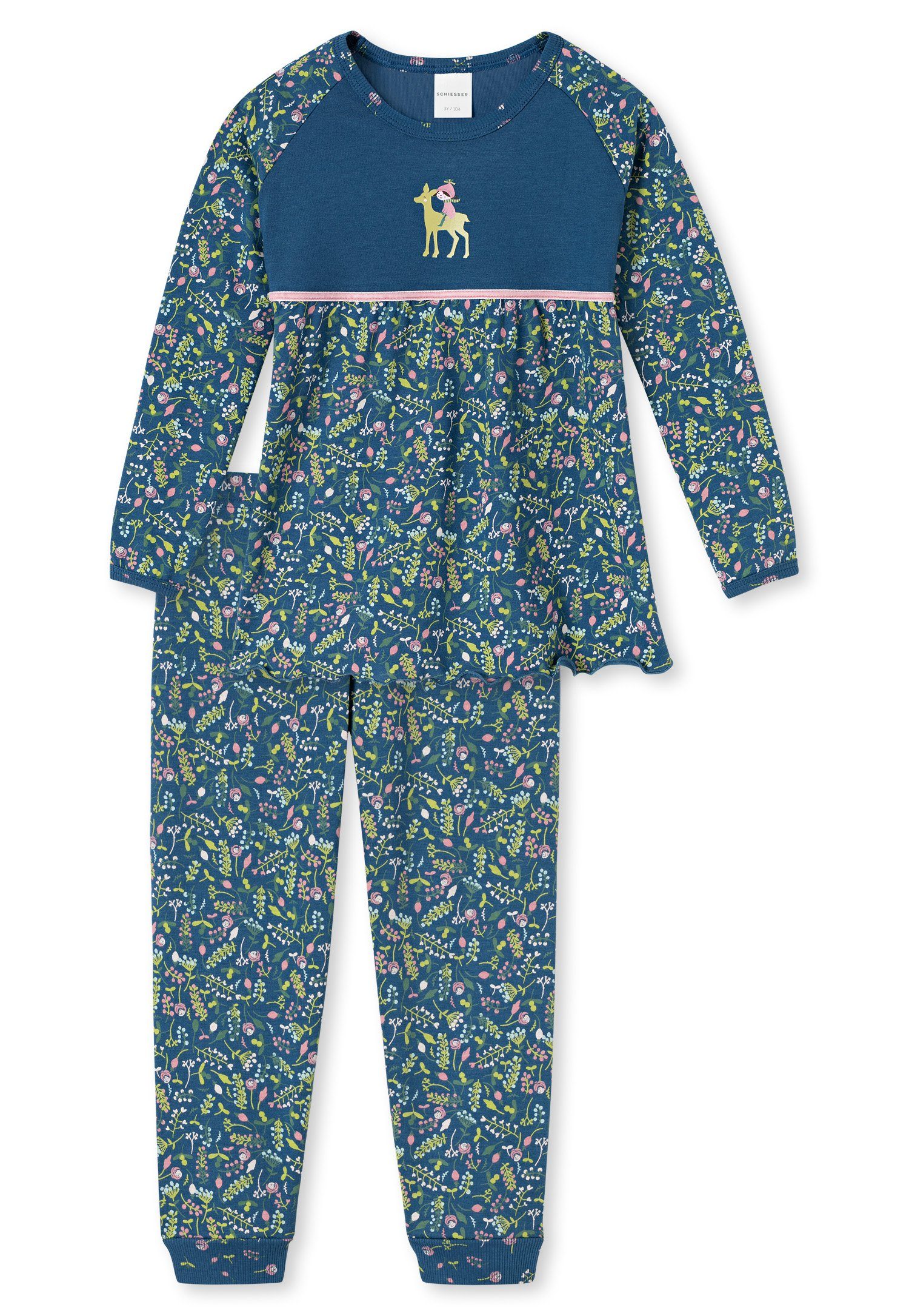 Schiesser Pyjama Winter Romantic (Set, 1 tlg., Set) Mädchen Schlafanzug  lang, Single Jersey, 100% Baumwolle