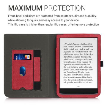 kwmobile E-Reader-Hülle Flip Schutzhülle für Pocketbook InkPad 3 / 3 Pro / Color, Handschlaufe - Cover Wildleder-Optik