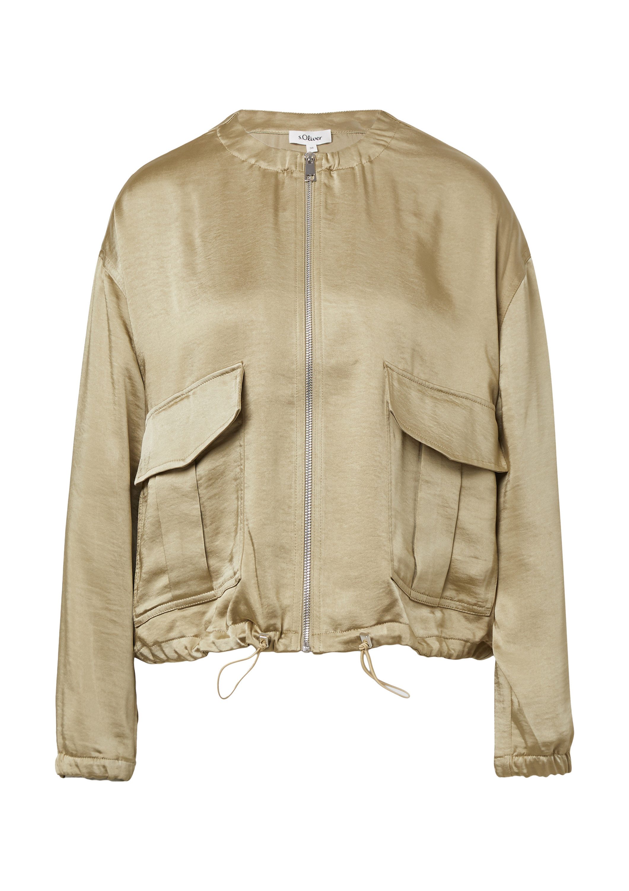 s.Oliver Funktionsjacke Indoor-Jacke Satin-Blouson mit aufgesetzten Taschen günstig online kaufen