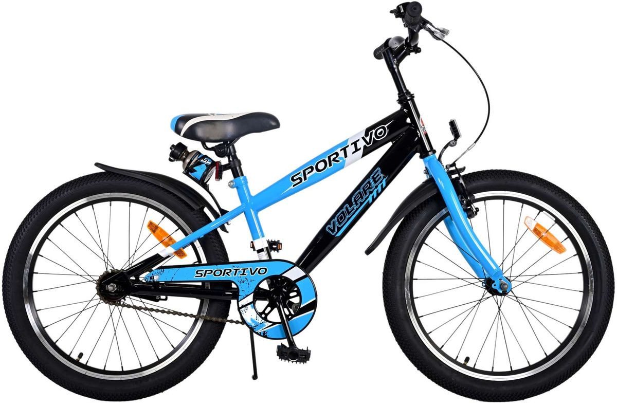 T&Y Trade Kinderfahrrad 20 Zoll Kinder Jungen Fahrrad Kinderfahrrad Rad Sportivo Blau 22110, 1 Gang, Rücktrittbremse, Seitenständer, Schutzbleche, Trinkflasche, Klingel