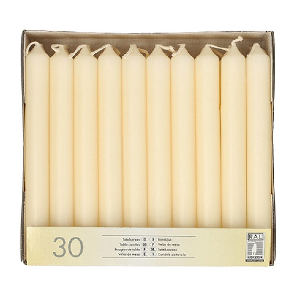 Tafelkerze 30 Tafelkerzen Ø 2,1 cm · 19,6 cm creme