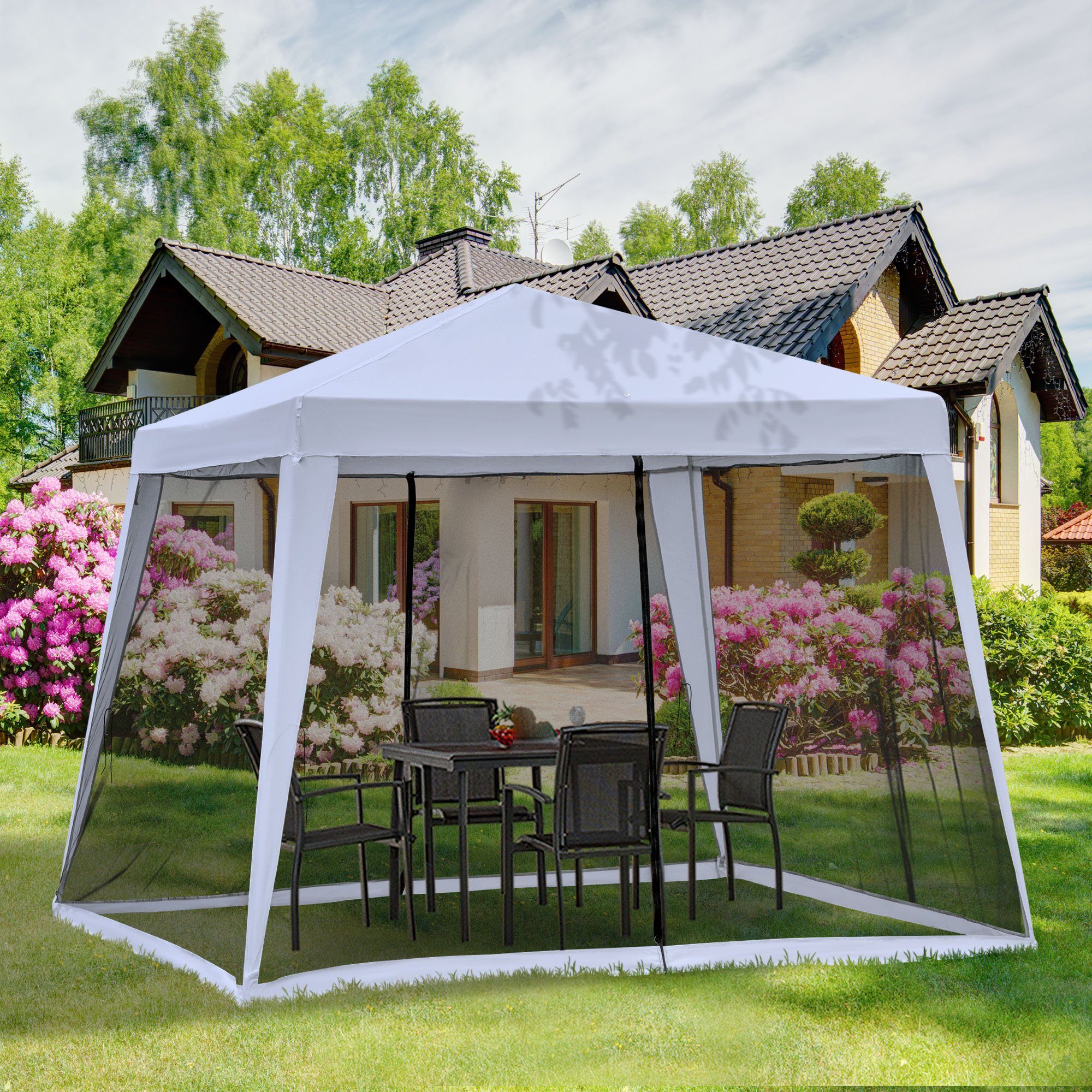 Outsunny Pavillon Partyzelt, Wetterfest, Zelt mit günstig online kaufen