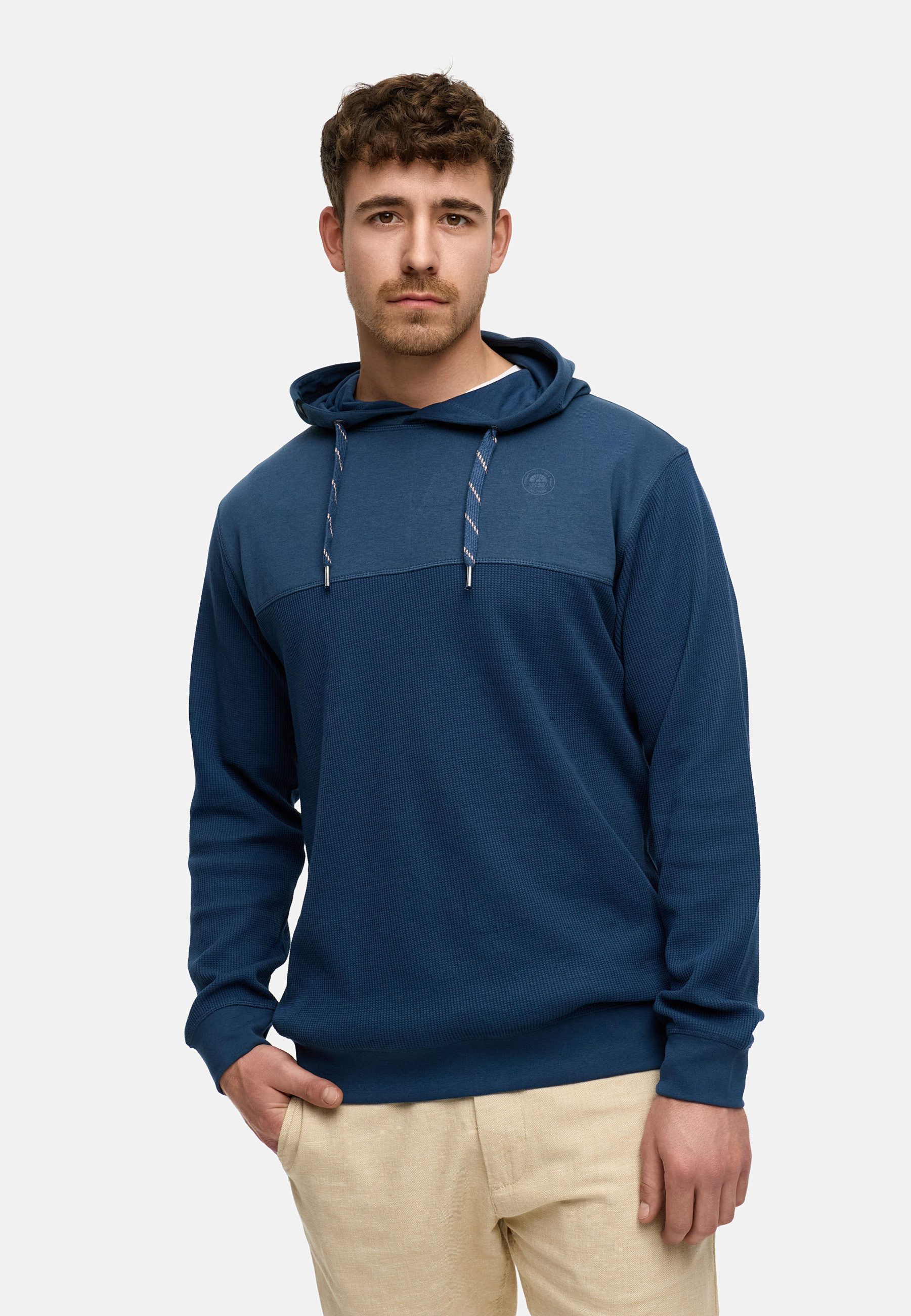 Indicode Hoodie Herren INTommaso Sweatshirt Kapuze Herrenhoodie aus Waffels günstig online kaufen