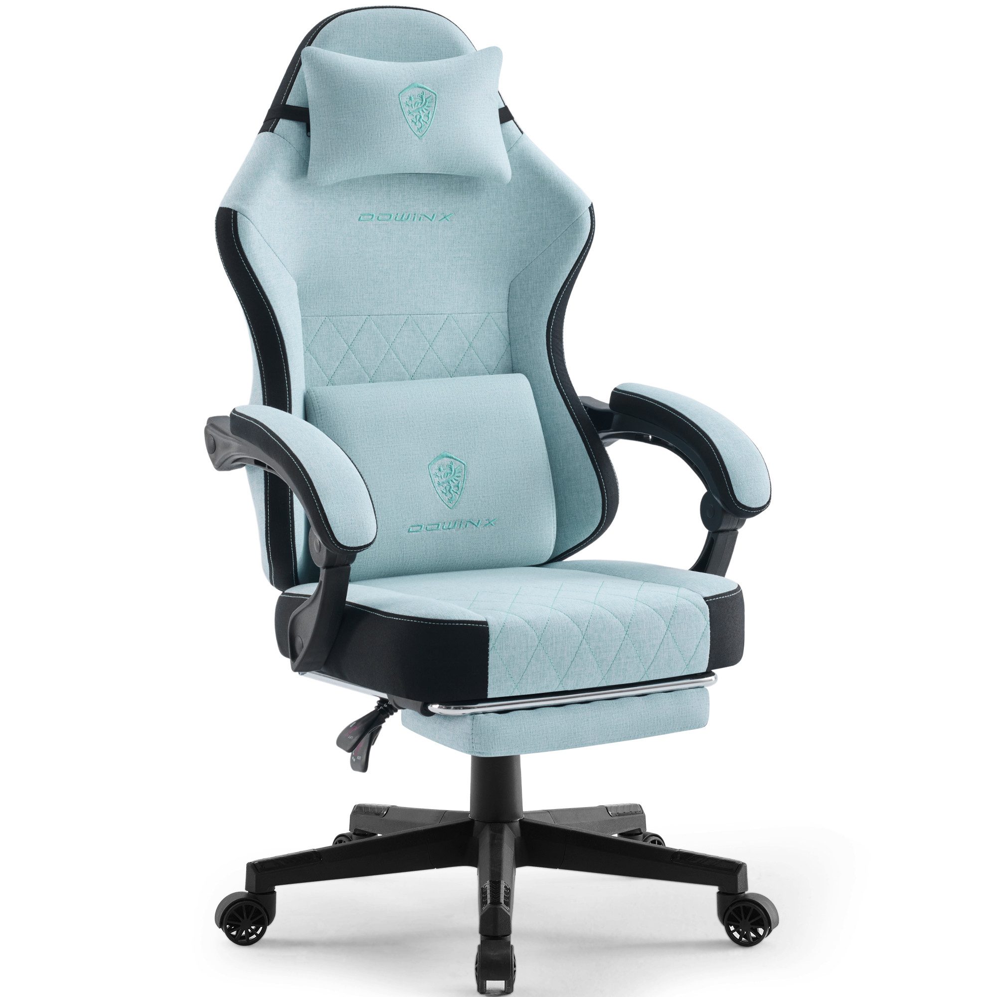 Dowinx Gaming-Stuhl Lendenwirbelstütze Bürostuhl mit Fußstütze für Erwachsene (Packung), Ergonomischer Gaming Sessel Groß und Hoch für Office Gaming 135KG