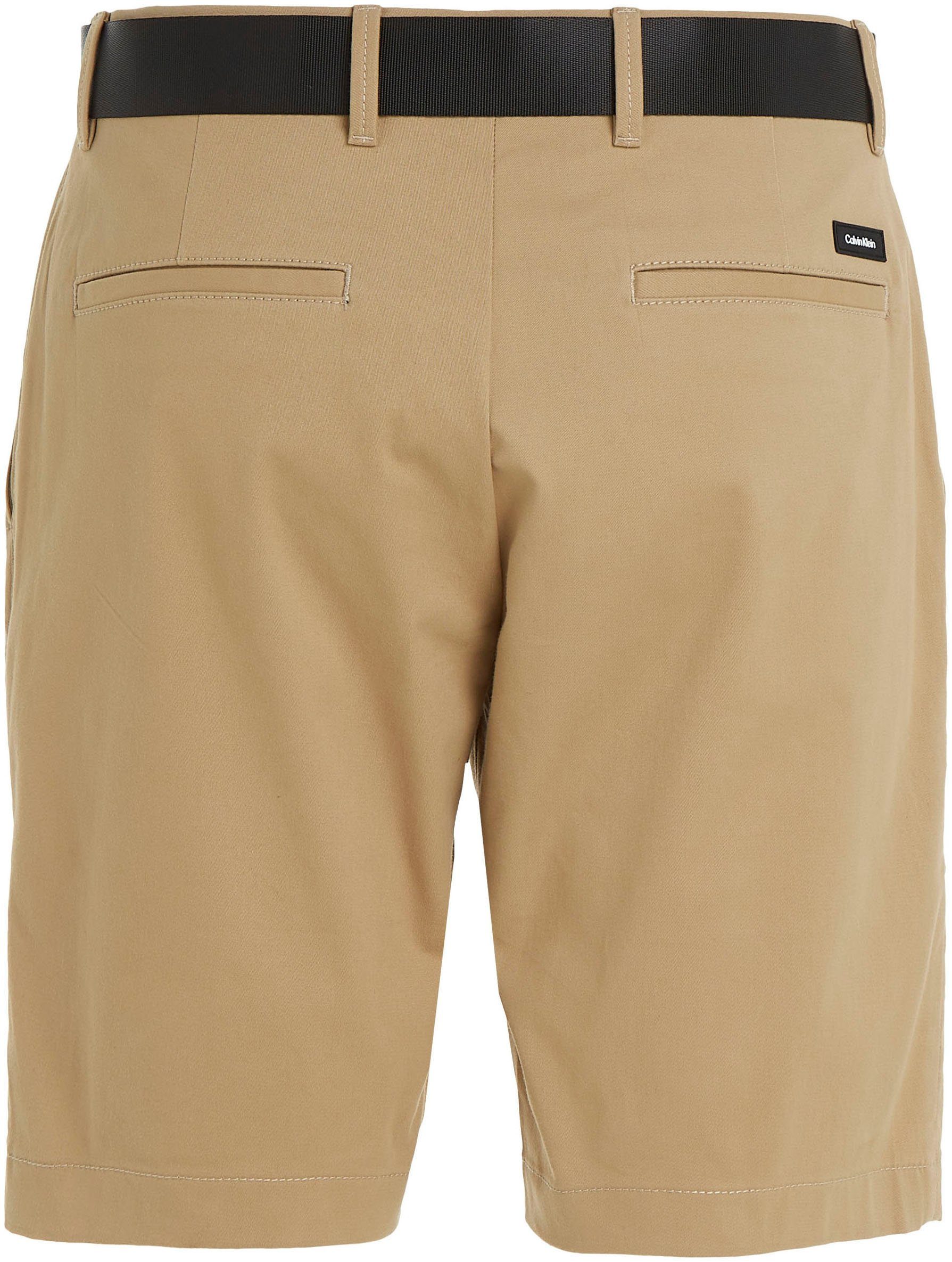 MODERN Calvin mit TWILL Shorts beige SLIM Gürtel Klein