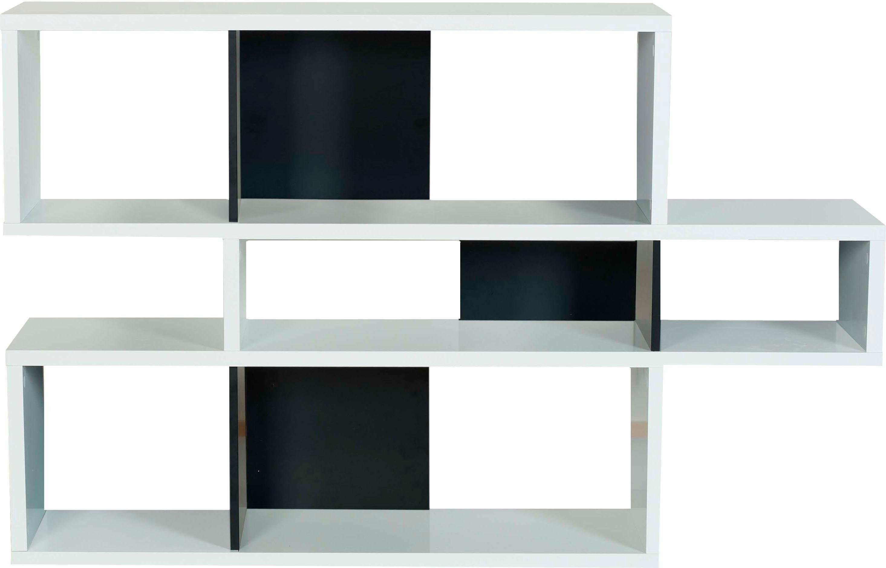 TemaHome Regal London, in und dekorativer Höhen, weiß/schwarz Rahmenoptik Farbvarianten mit vielen