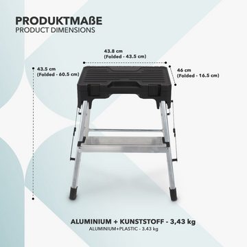 Kubus Klapptritt Kai, Inkl. integriertem Werkzeugkasten, Belastbar bis 150 kg, verschiedene Ausführungen