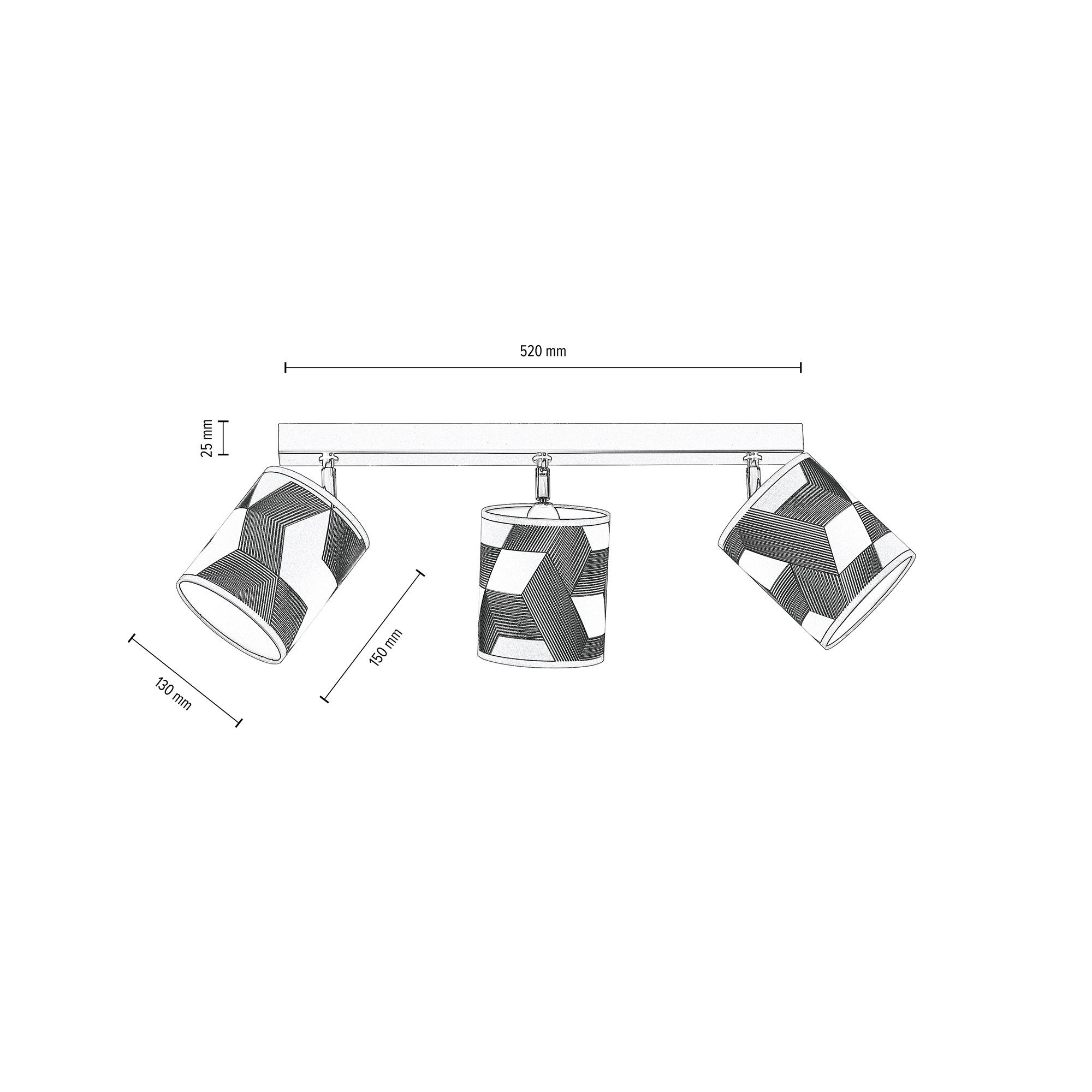 Leuchtmittel, laminierter bewegliche ohne Schirme Tapete, LIGHTING Deckenleuchte ESPACIO, aus BRITOP Spots