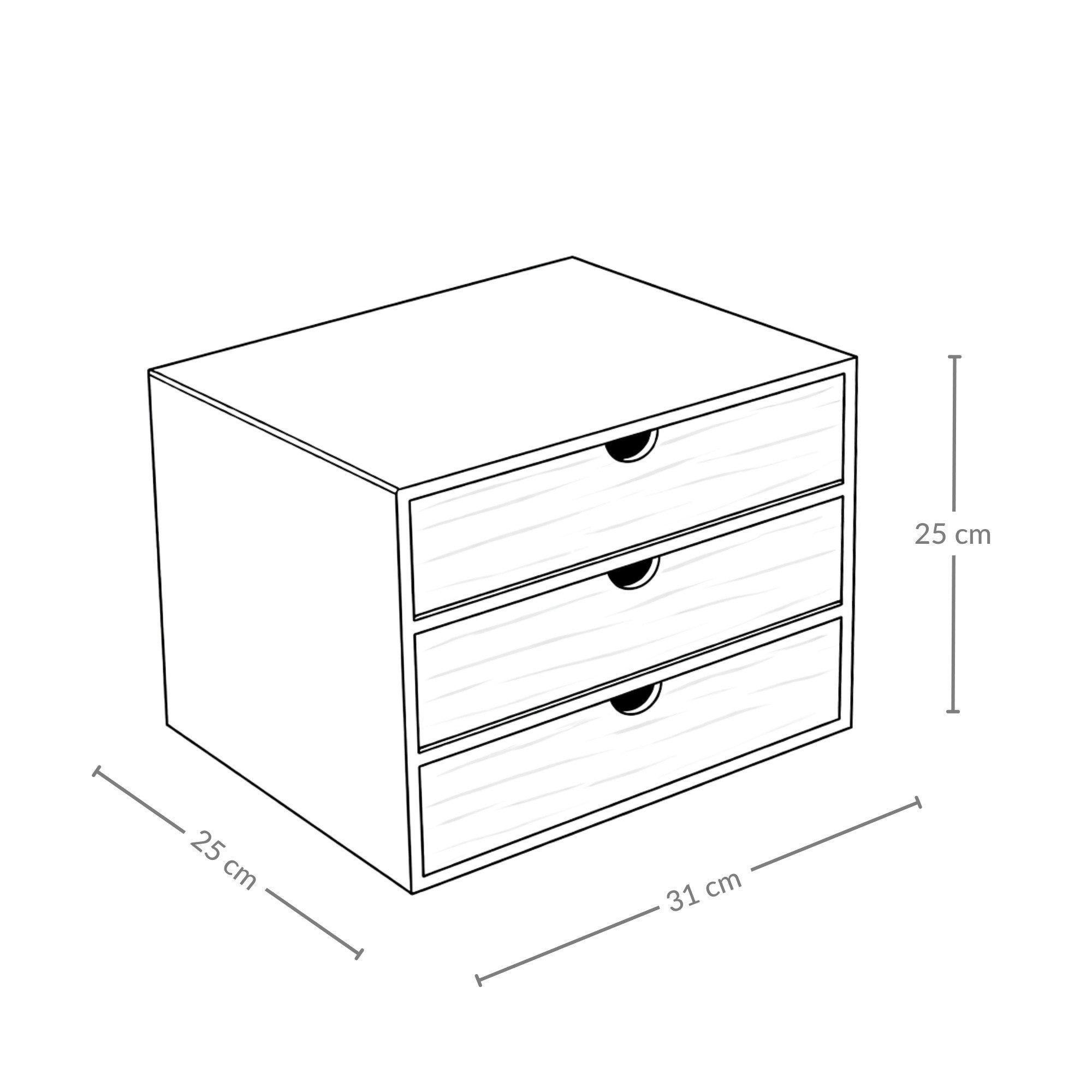 EDAXO Aufbewahrungsbox Bambus-Schreibtischorganizer mit Schubladen HEGO, 25 cm – Bild 5 von 5