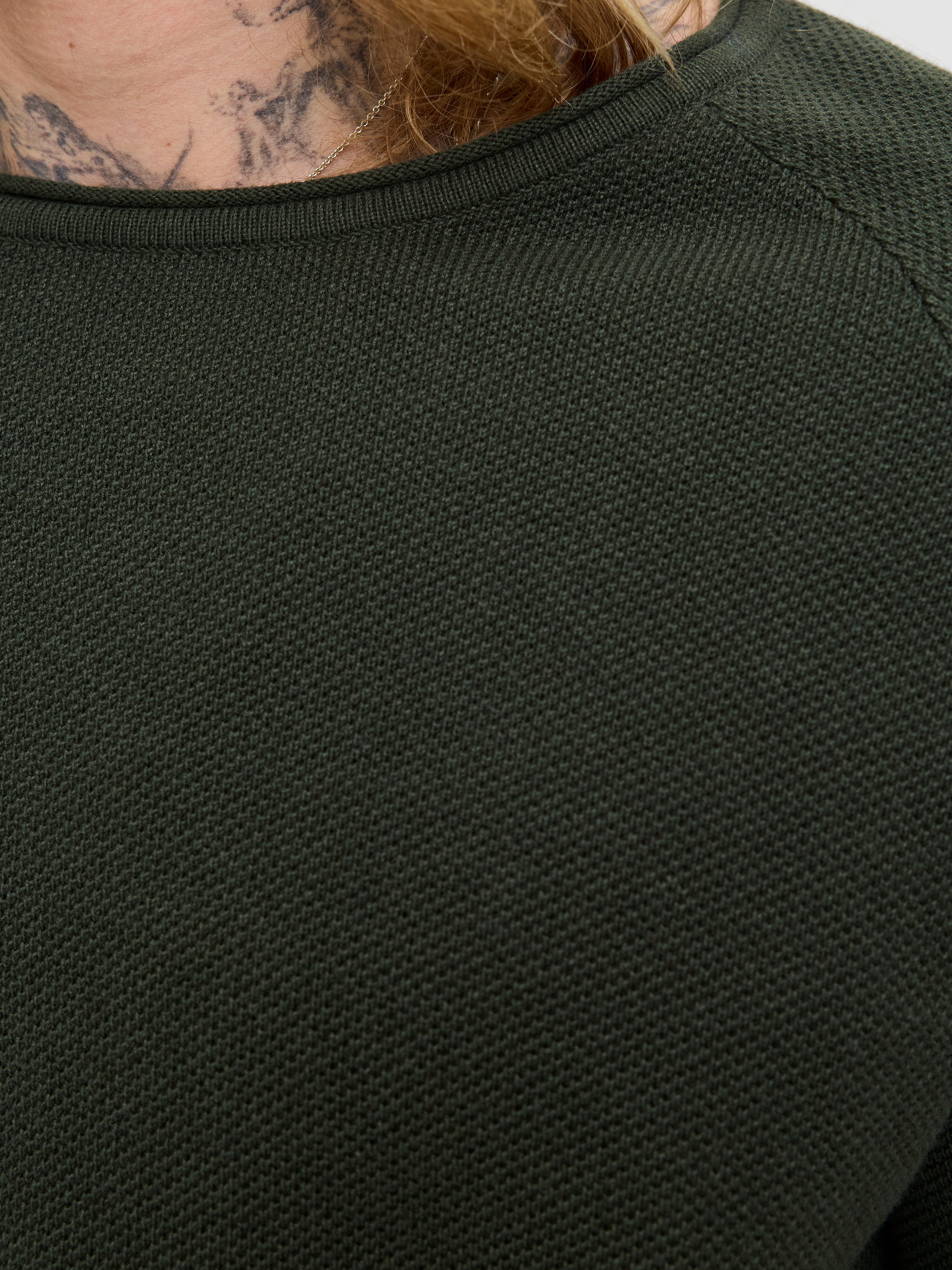 Jack & Jones Rundhalspullover JJEHILL KNIT CREW NECK NOOS Baumwolle, regular fit