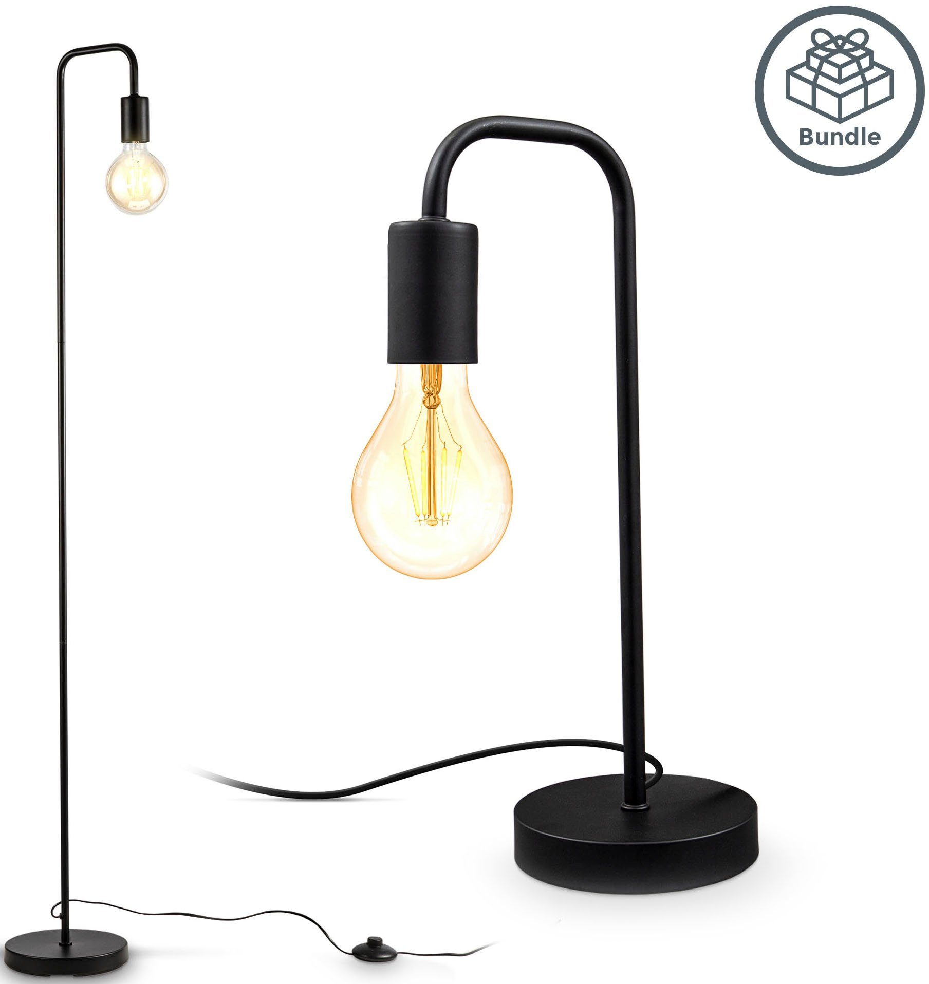 B.K.Licht Stehlampe, ohne Leuchtmittel, Die Tischlampe hat die Maße ...