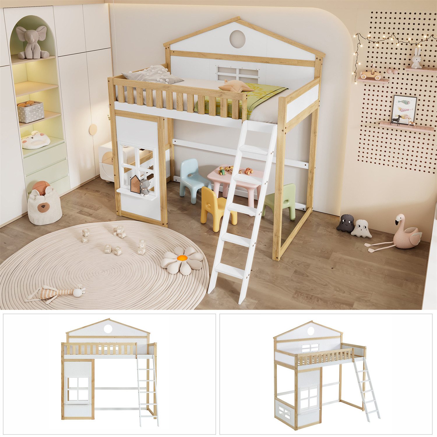 autolock Etagenbett Etagenbett, Kinderbett mit Treppe, günstig online kaufen
