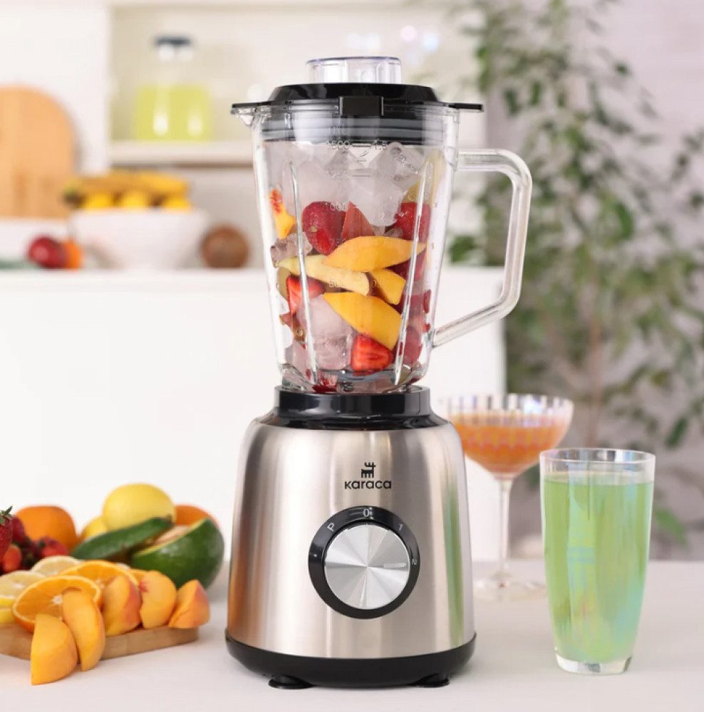 Karaca Küchenmaschine, Inox 1,5 L Glasbehälter Inox Smoothie Blender 1000W