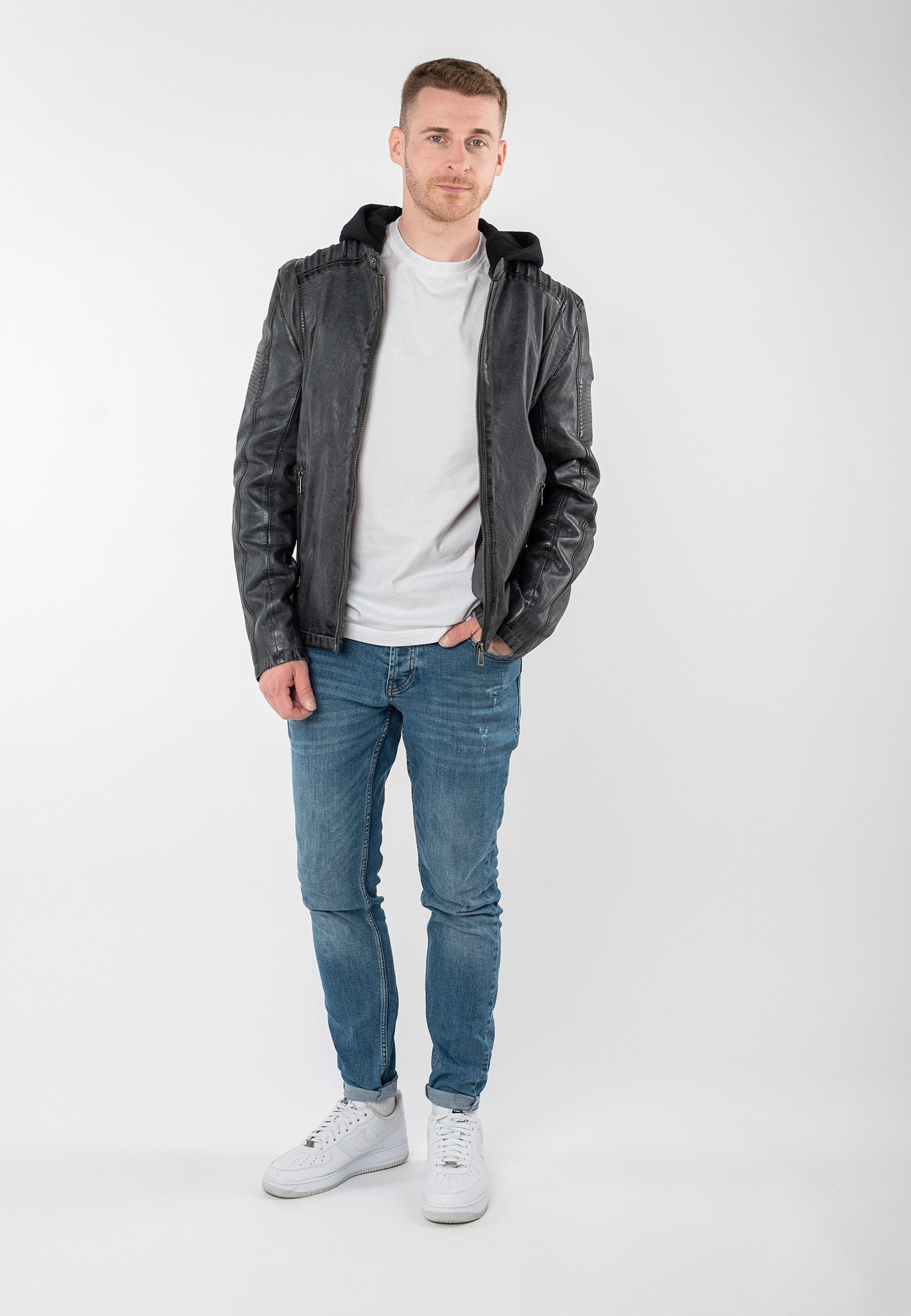 Mauritius Lederjacke MMHiran mit abnehmbarer Kapuze, Slim Fit – Bild 4 von 5
