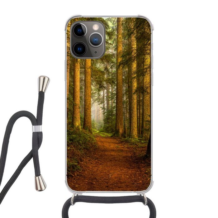 MuchoWow Handyhülle Wald - Natur - Bäume - Landschaft - Laub Handyhülle Telefonhülle Apple iPhone 13 Pro