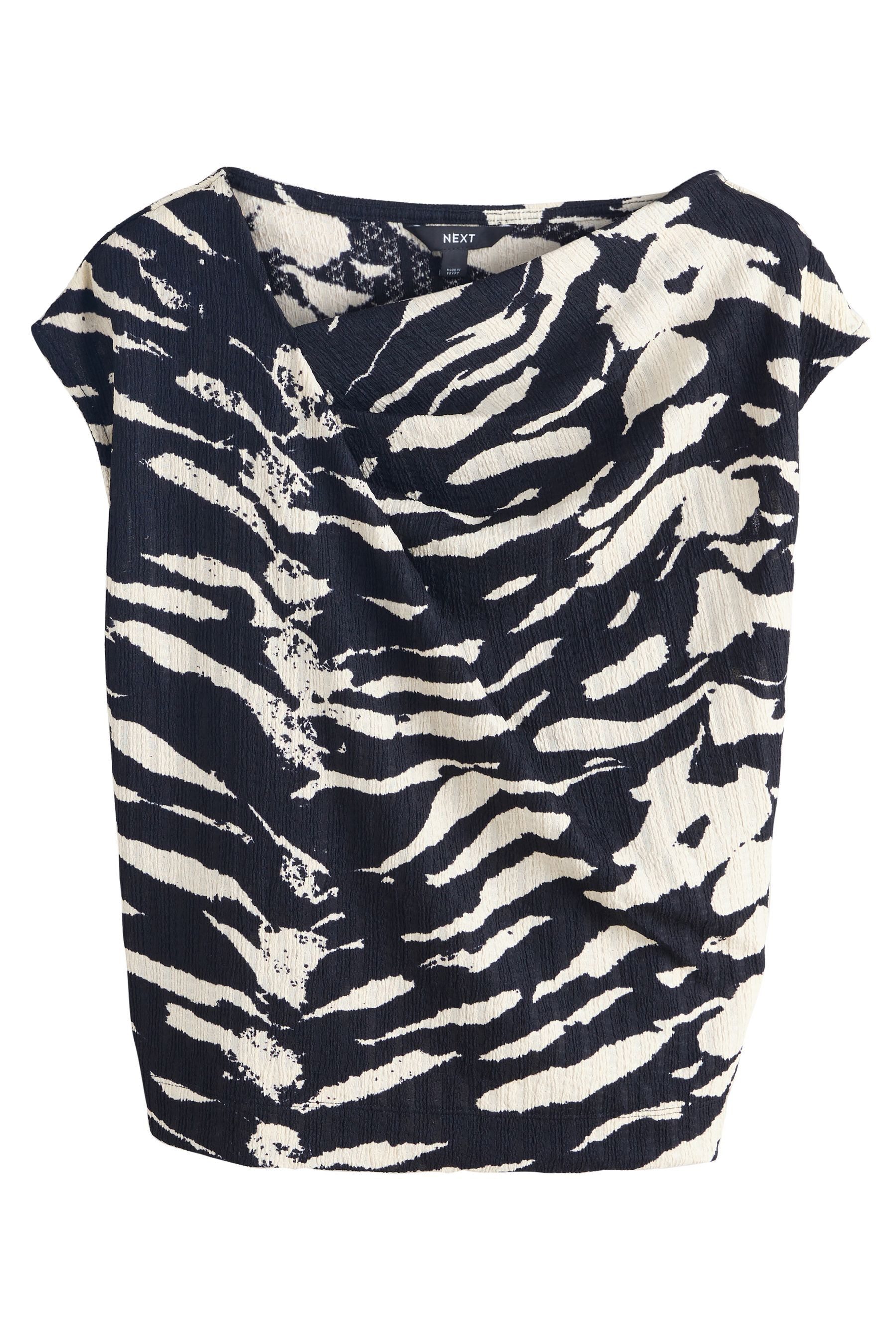 Next Kurzarmbluse Plissiertes Oberteil mit asymmetrischer Drapierung (1-tlg günstig online kaufen