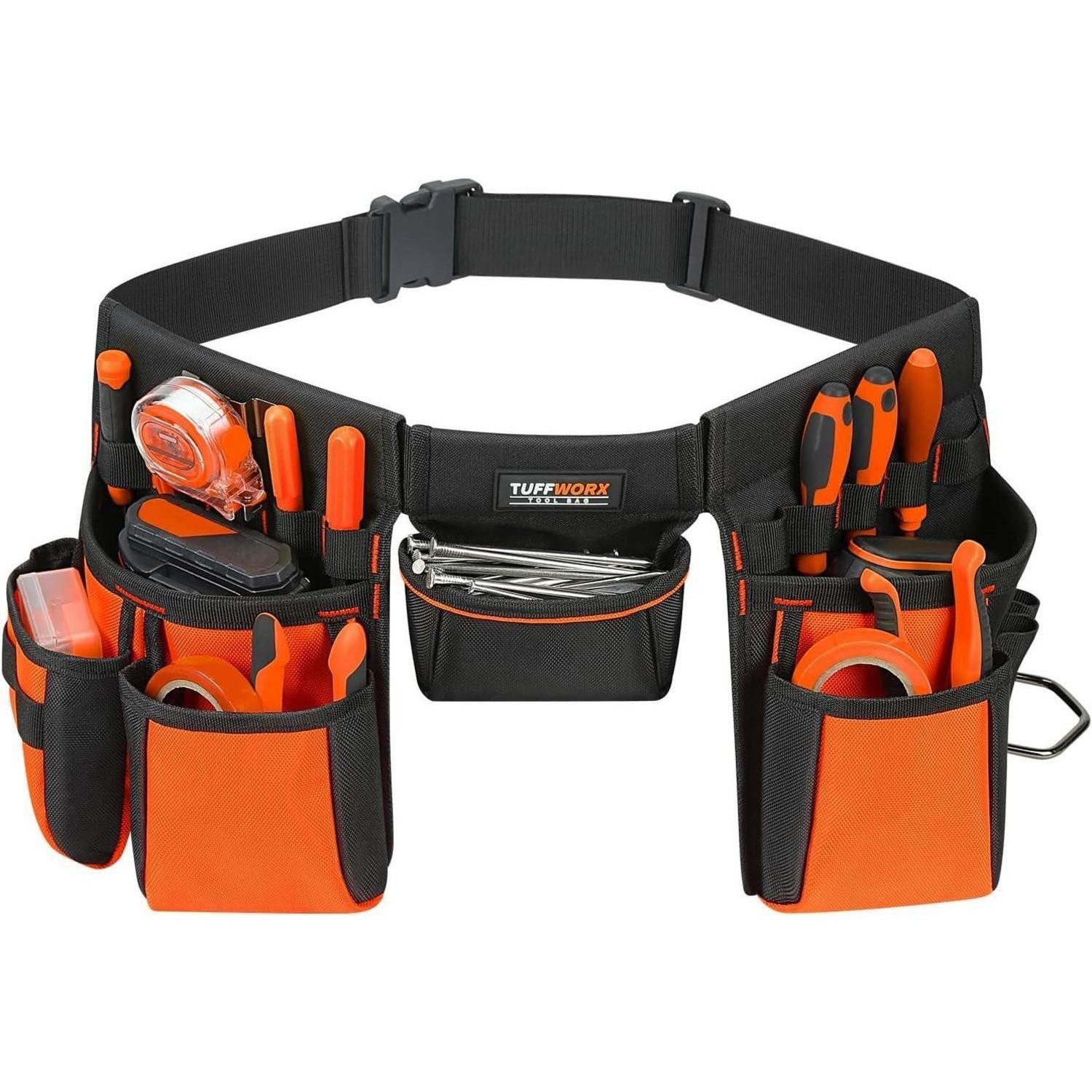 LuxusKollektion Werkzeugtasche Werkzeuggürtel robust Schwarz/Orange