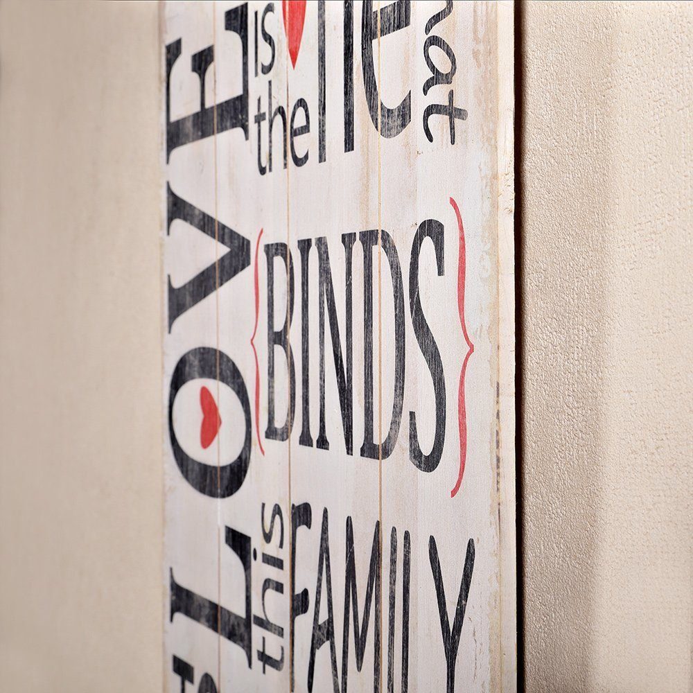 Mucola Holzbild 60cm Wand Holzschild LOVE Holzbild Wandbild Wanddekoration Shabby Chic, Love (Stück, 1 St), Schriftzug LOVE