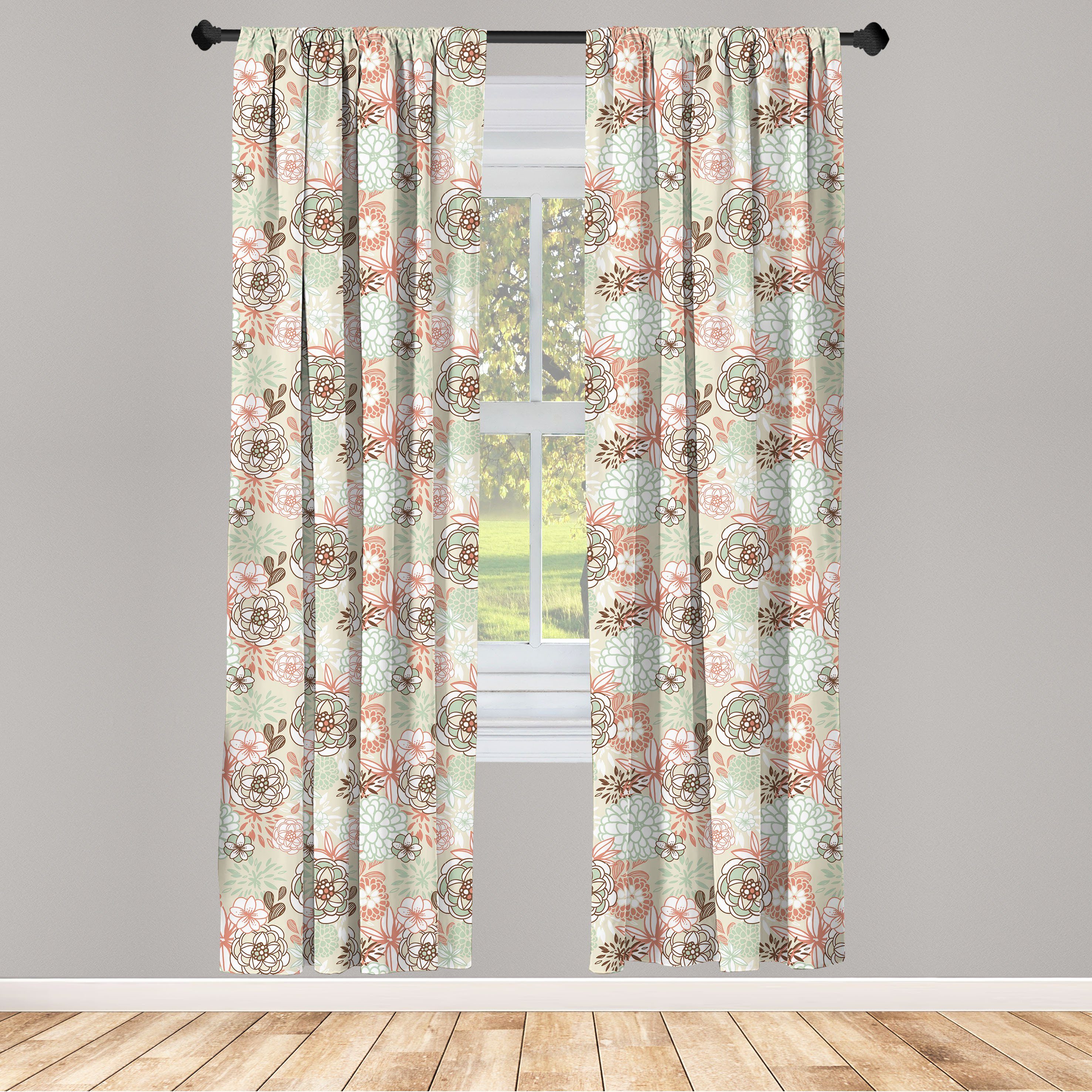 Gardine Vorhang für Wohnzimmer Schlafzimmer Dekor, Abakuhaus, Microfaser, Blumen Romantische Wildblumen