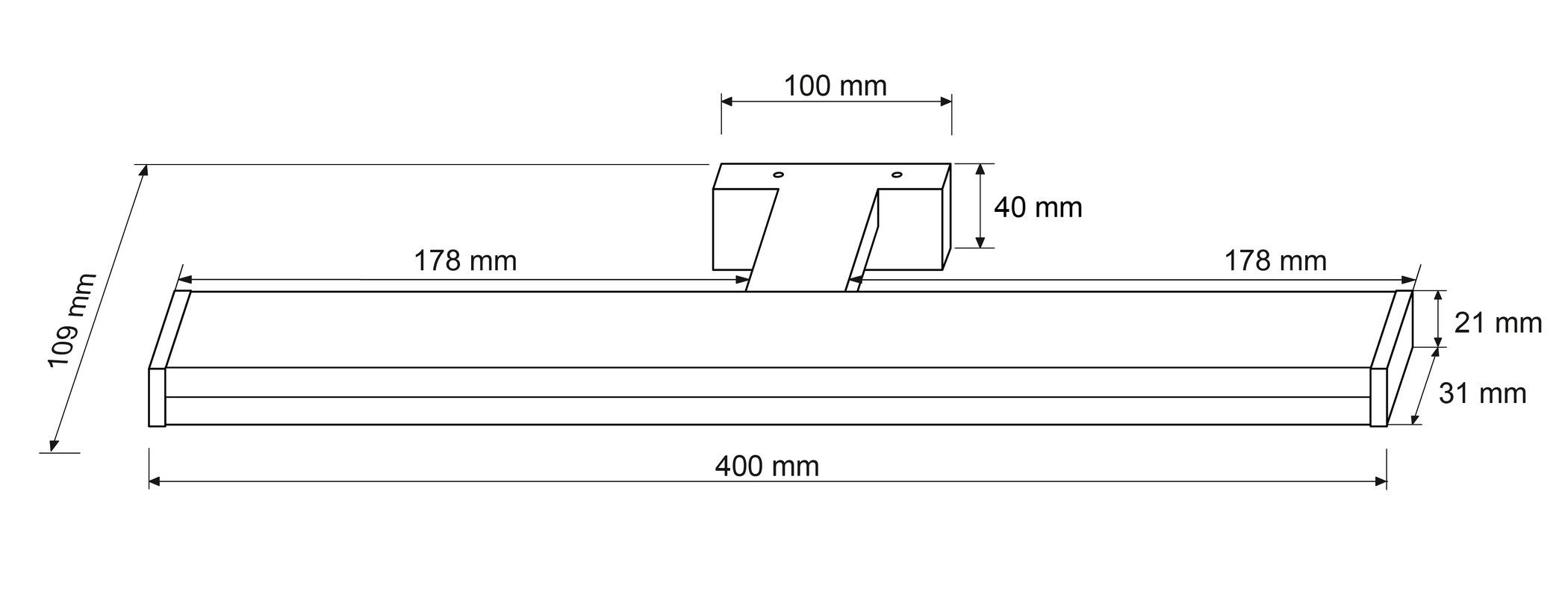 SEBSON Spiegelleuchte LED Spiegelleuchte 40cm IP44, Wandmontage, 8W 630lm neutralweiß