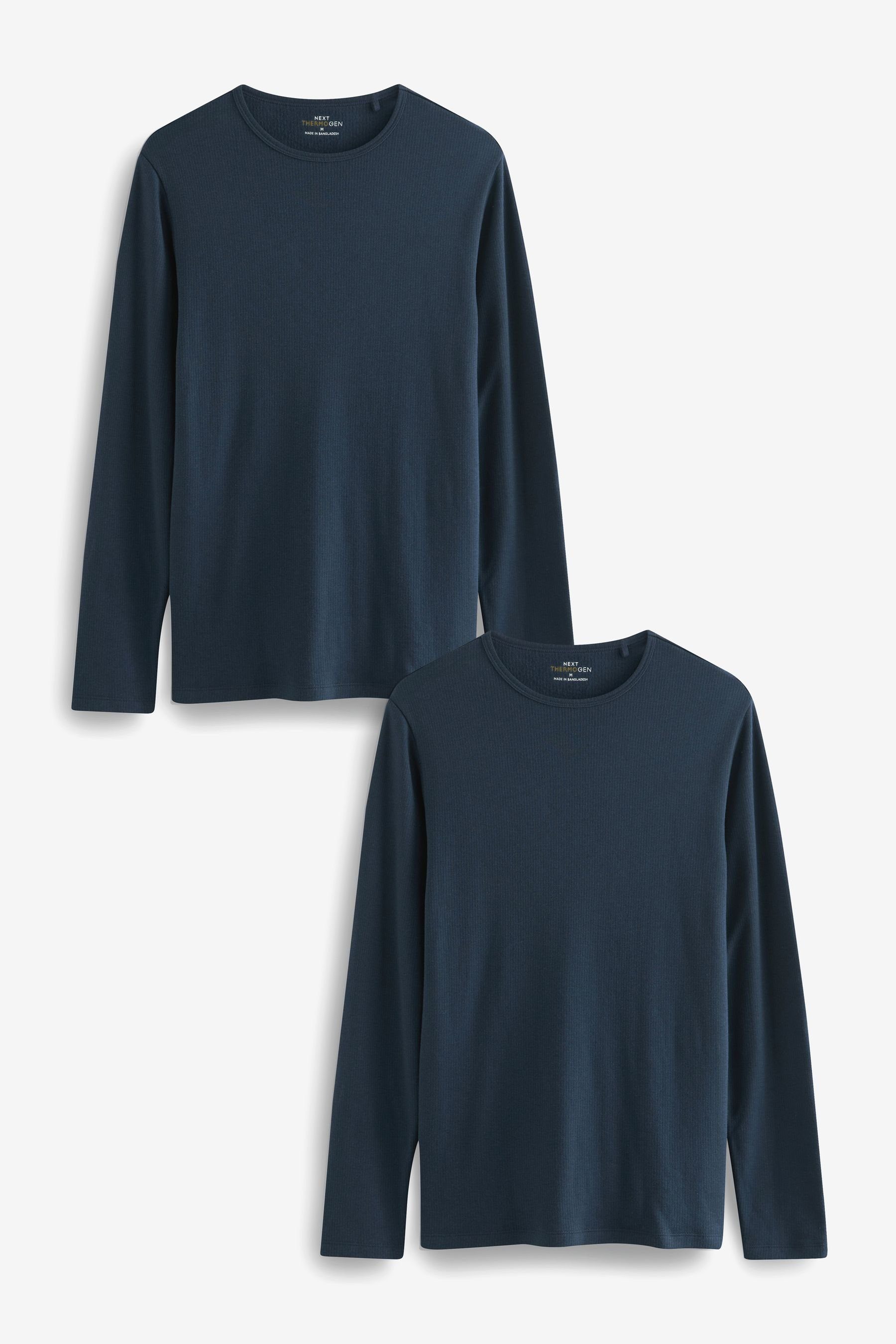 Next Thermounterhemd Navy Langärmliges - (2-St) Thermoshirt 2er-Pack